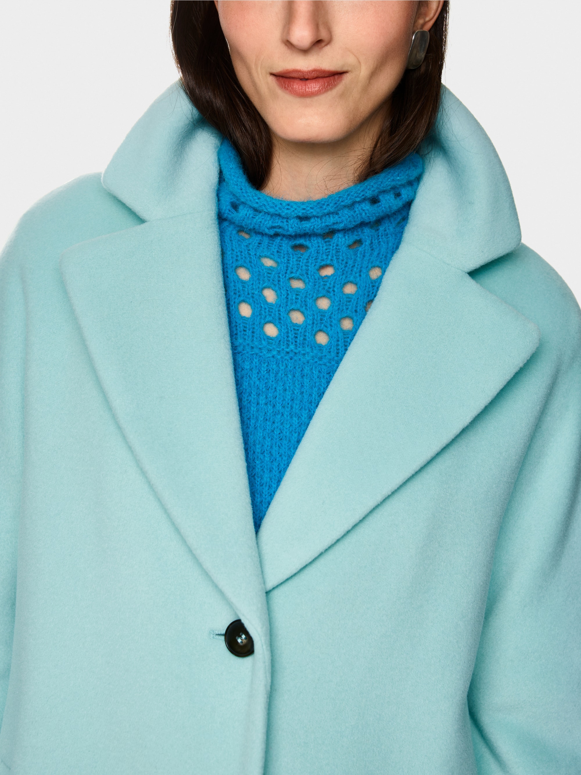 Wide coat in alpaca wool blend