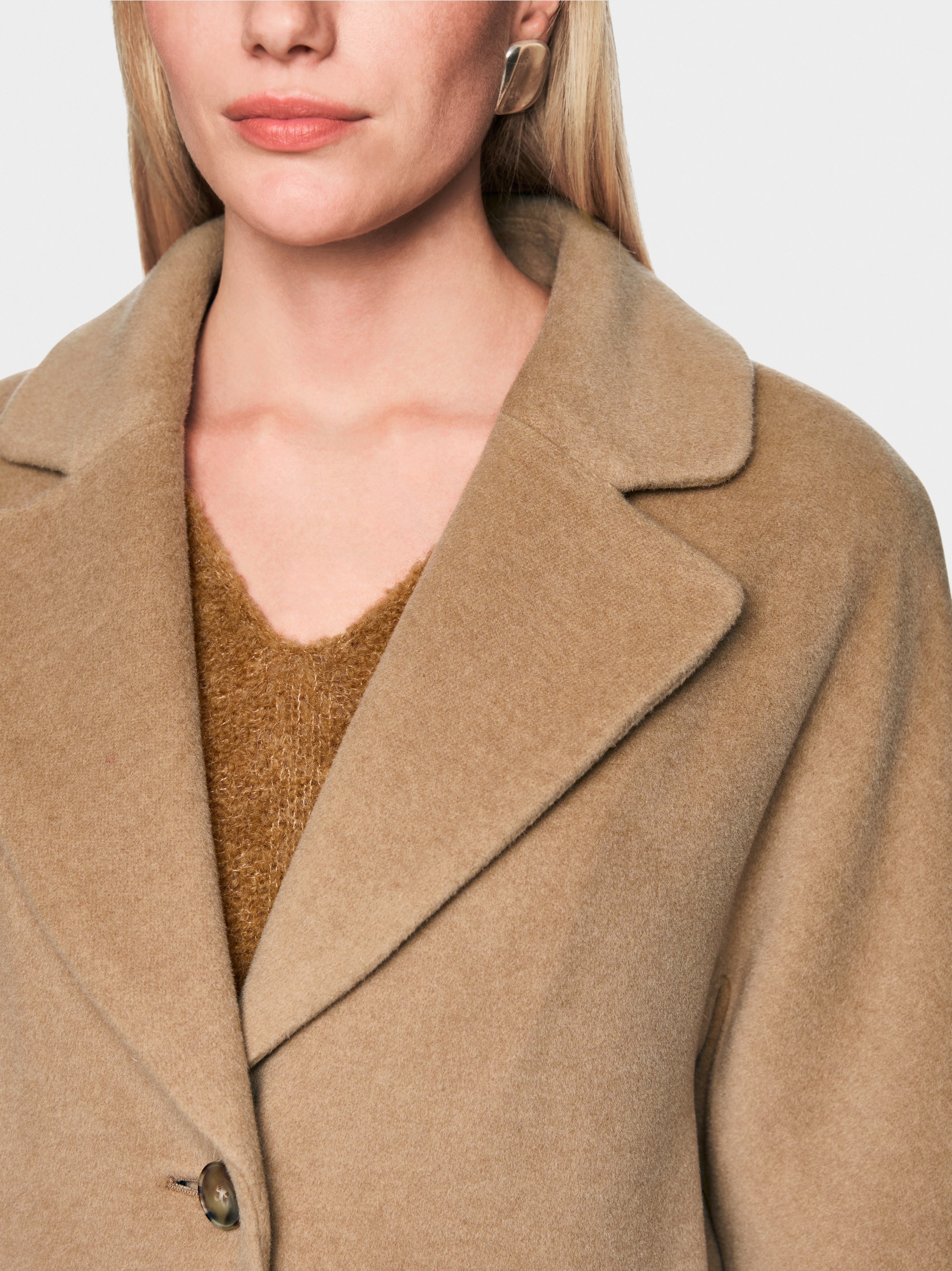 Manteau ample en laine d'alpaga mélangée