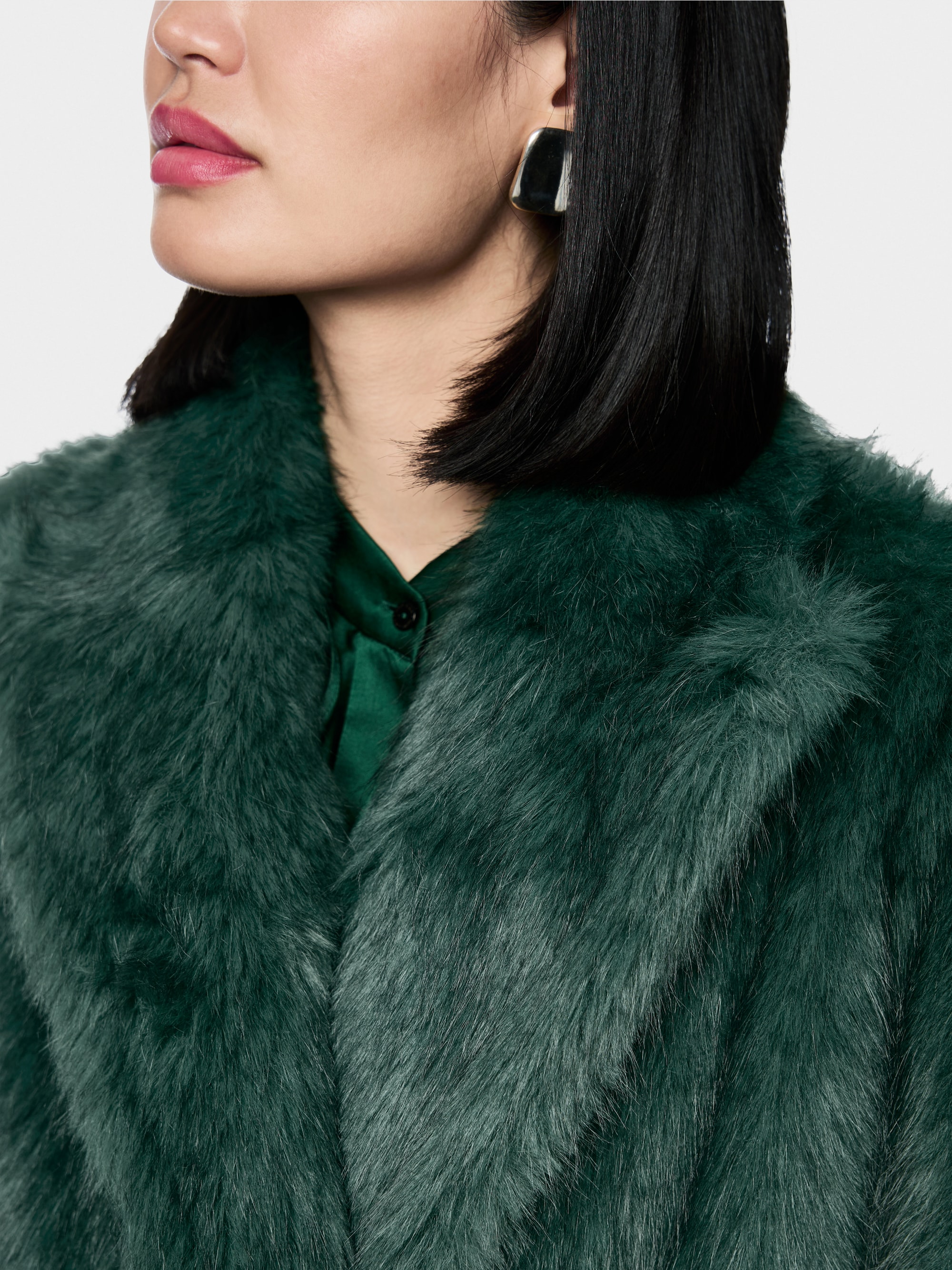 Long faux fur coat