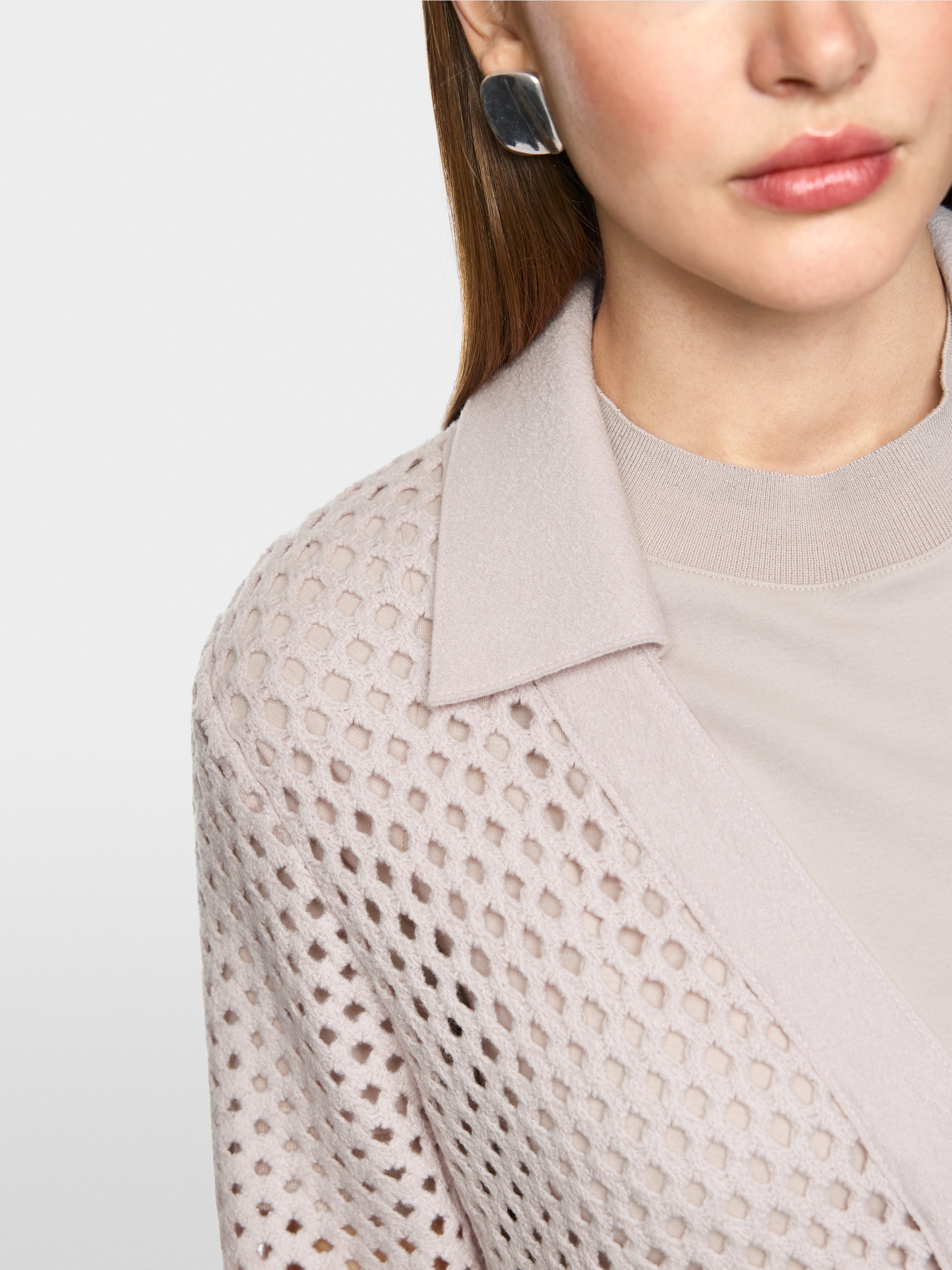 Cardigan met rasterlook, Knitted in Germany