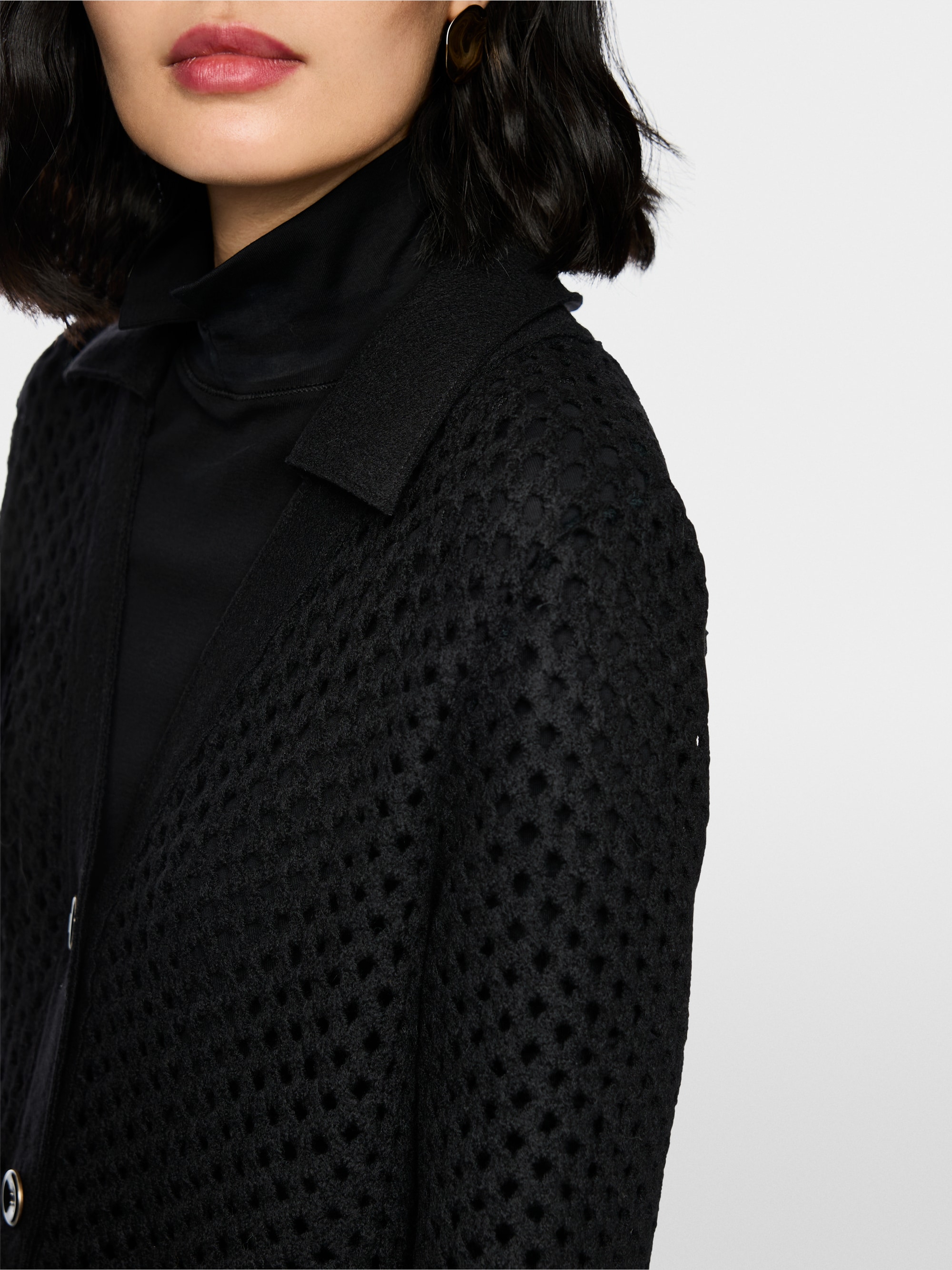 Cardigan met rasterlook, Knitted in Germany