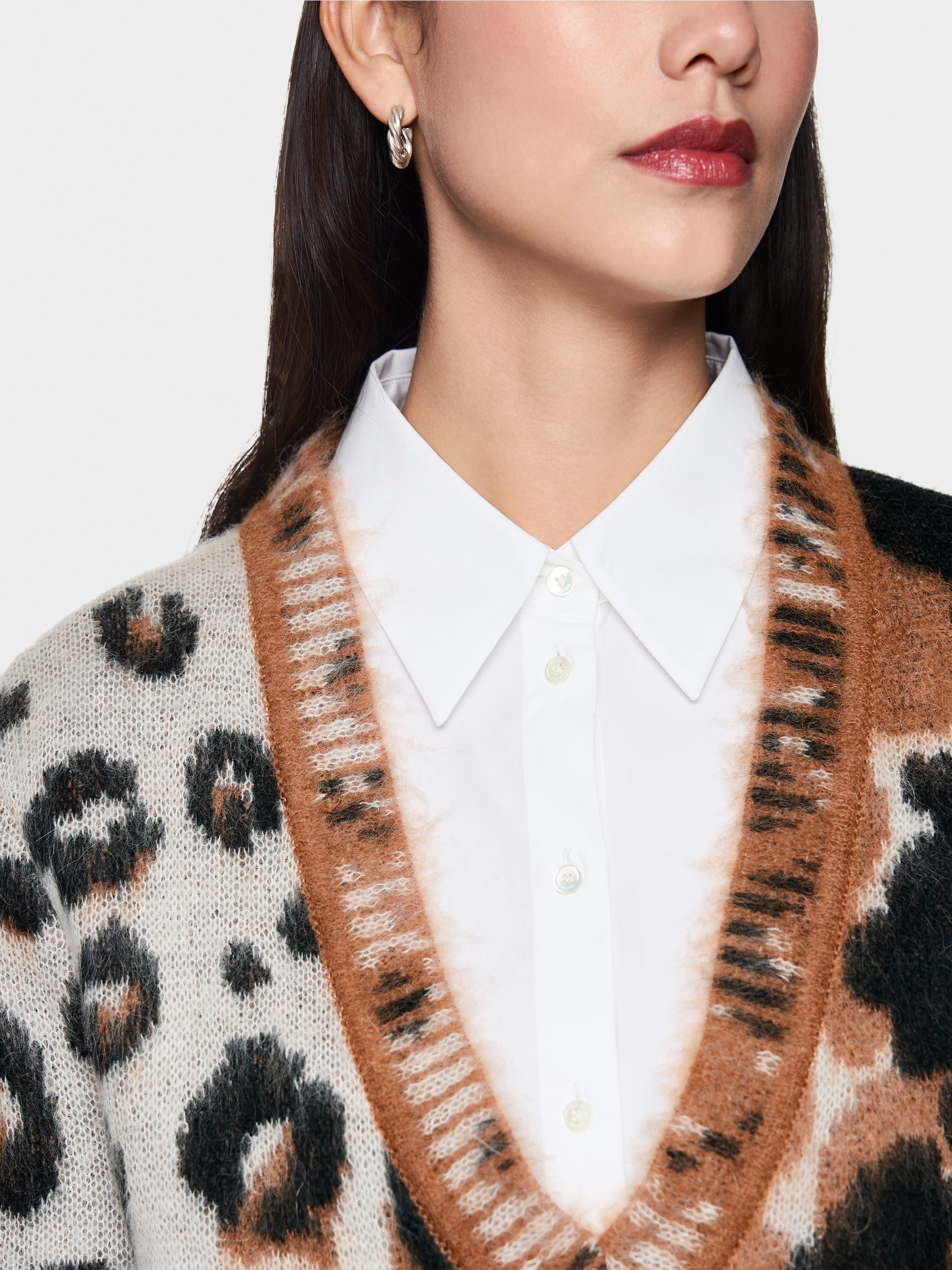 Knitted in Germany leopard print jumper