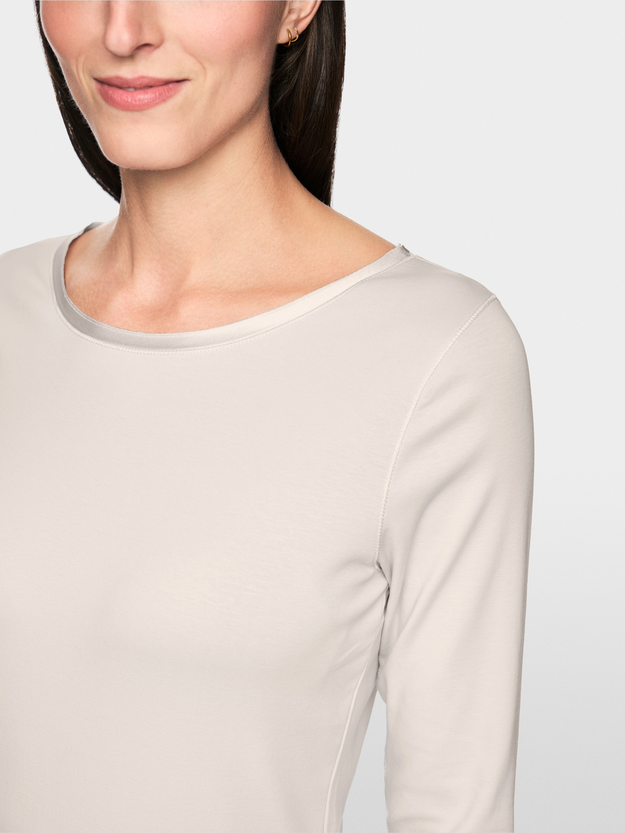 Longsleeve mit Seidenblende