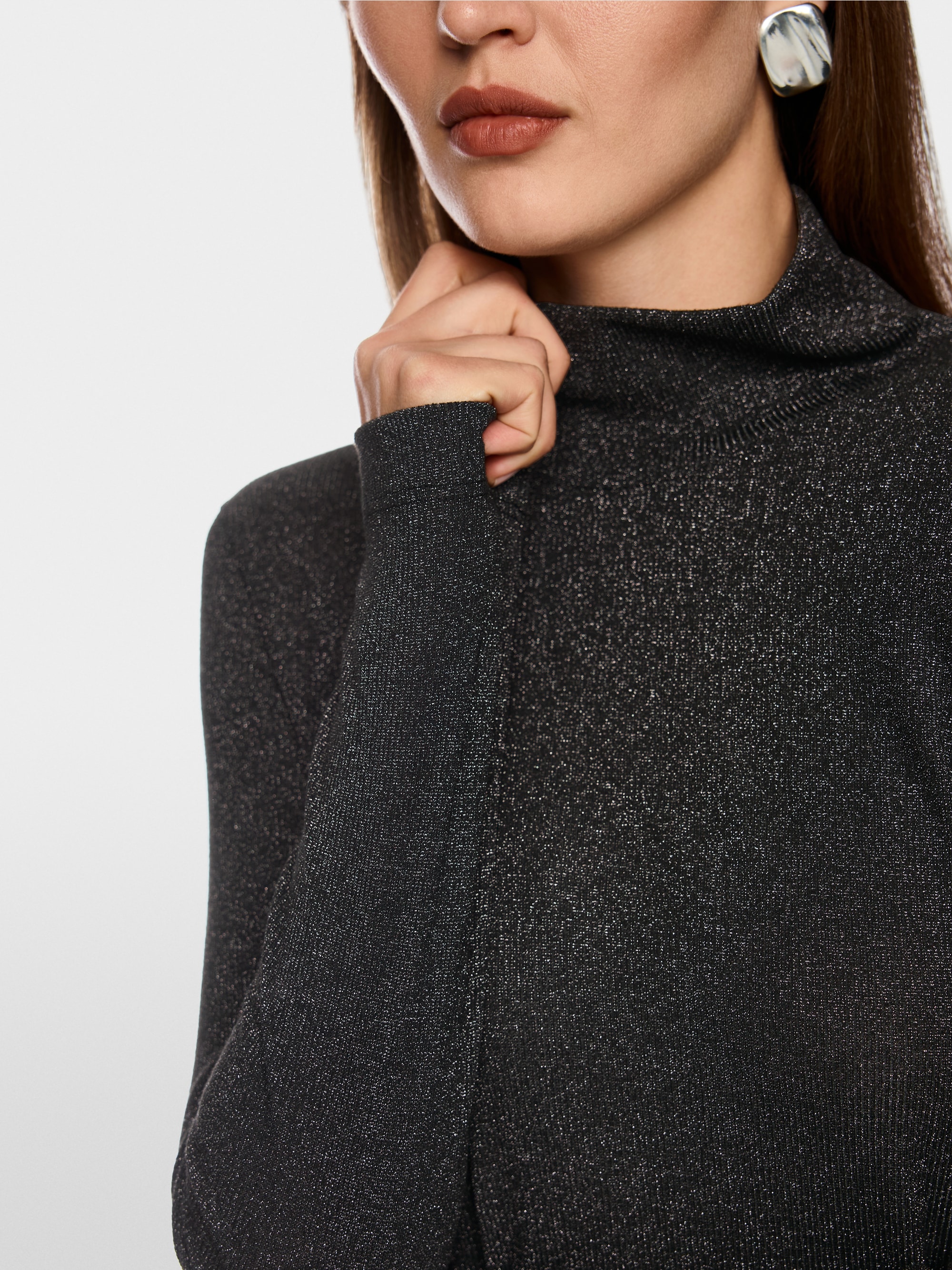 Schmaler Lurex-Longsleeve