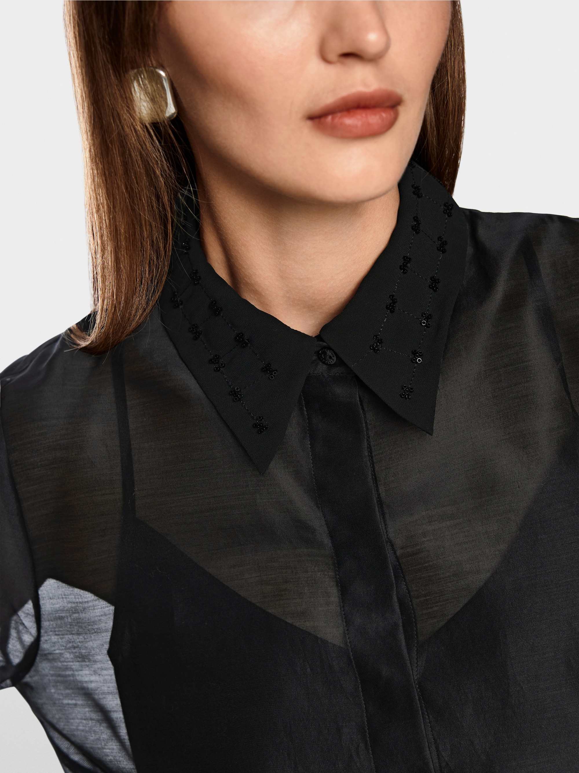 Organza blouse with embroidery