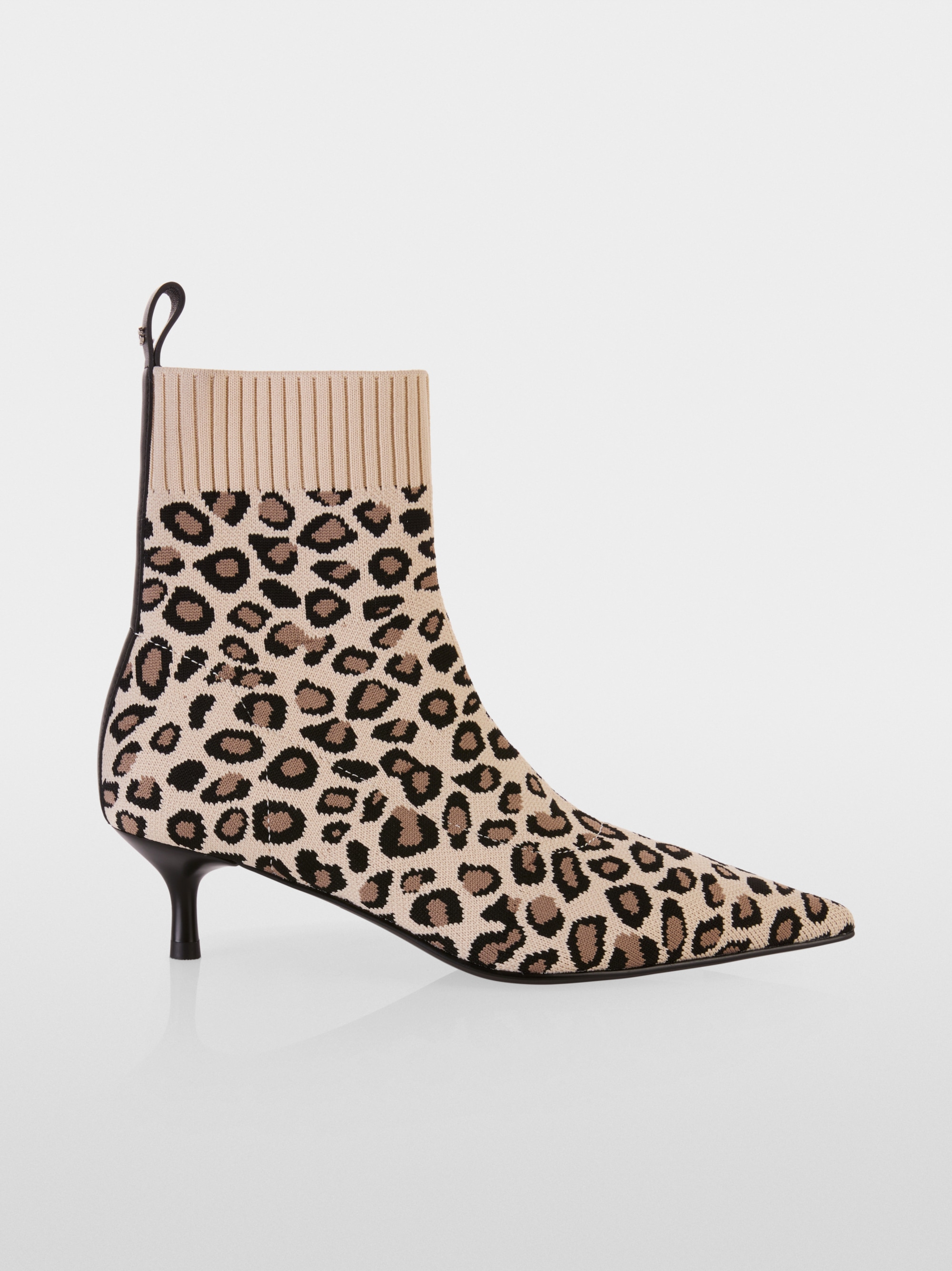 Bottines tricotées à motif léopard