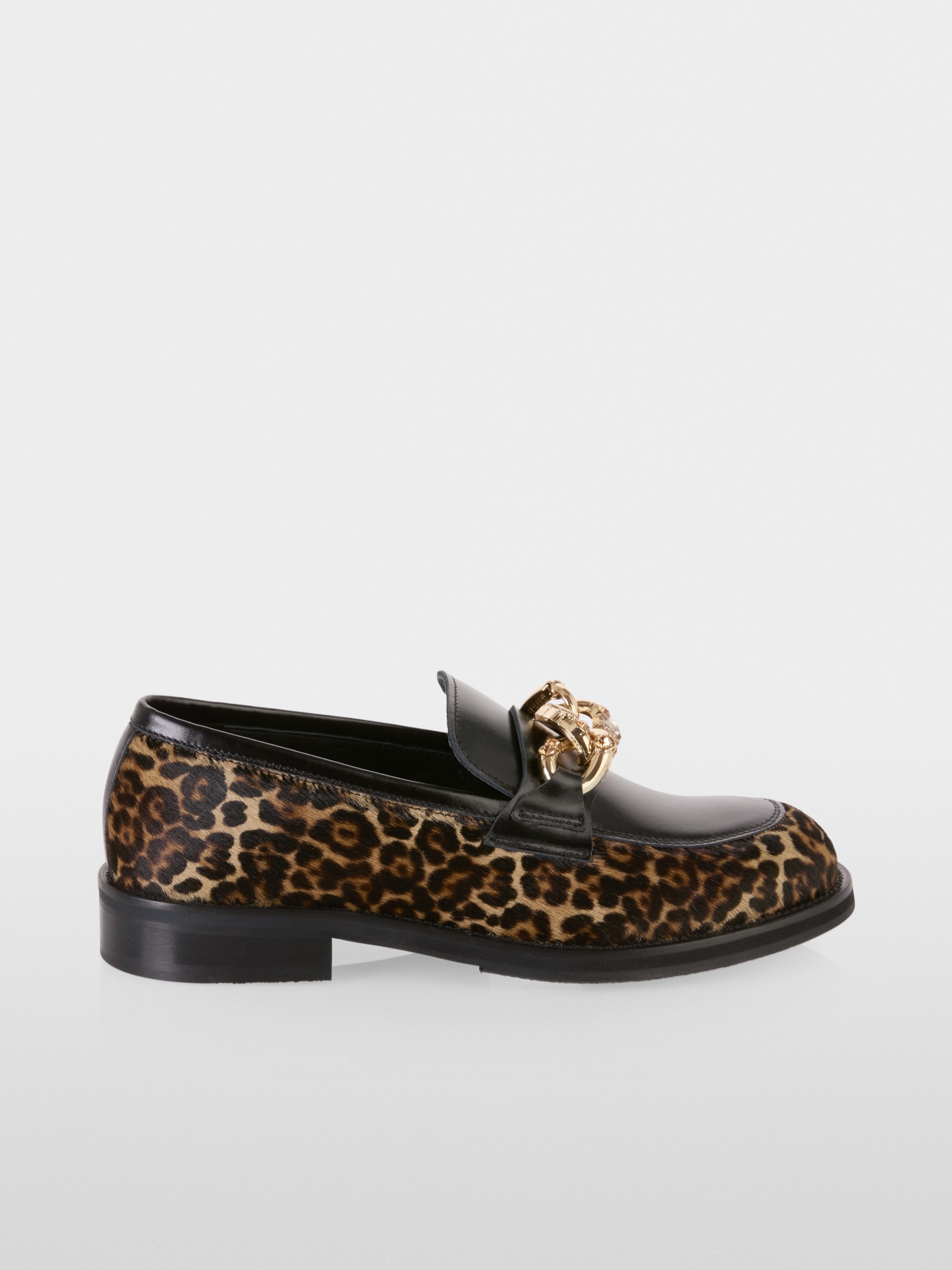 Mocassins léopard avec détail métallique scintillant