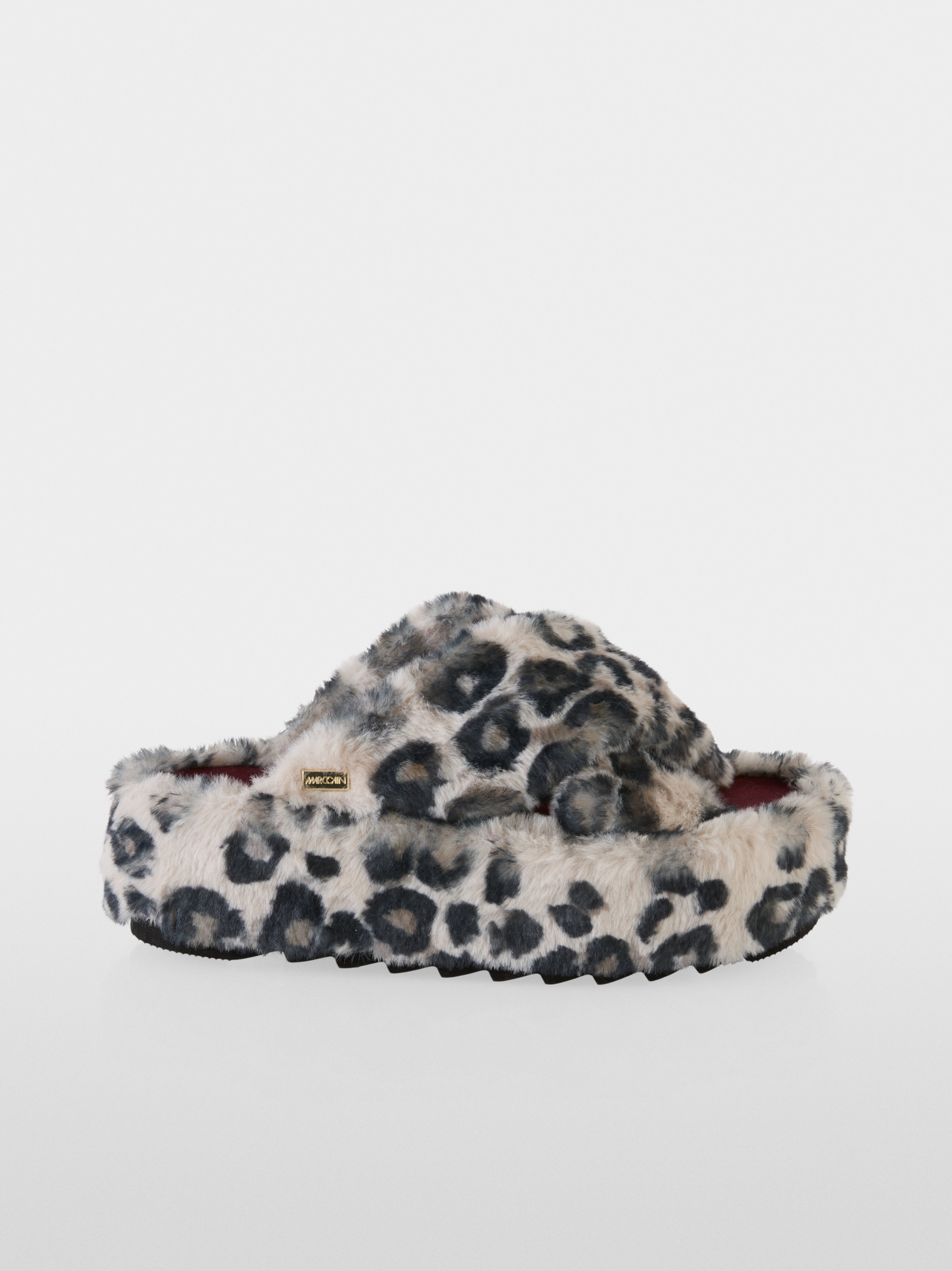 Chaussons douillets en fausse fourrure léopard