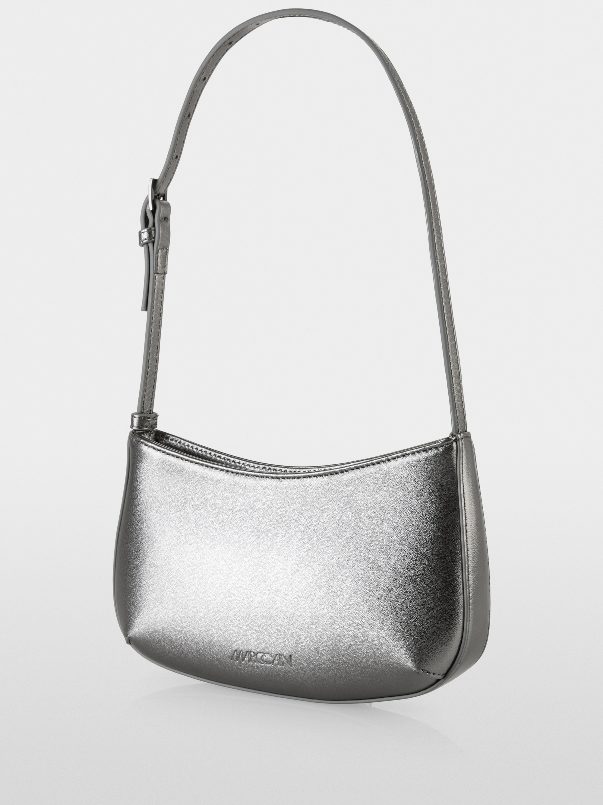 Metallic schoudertas van geitenleer