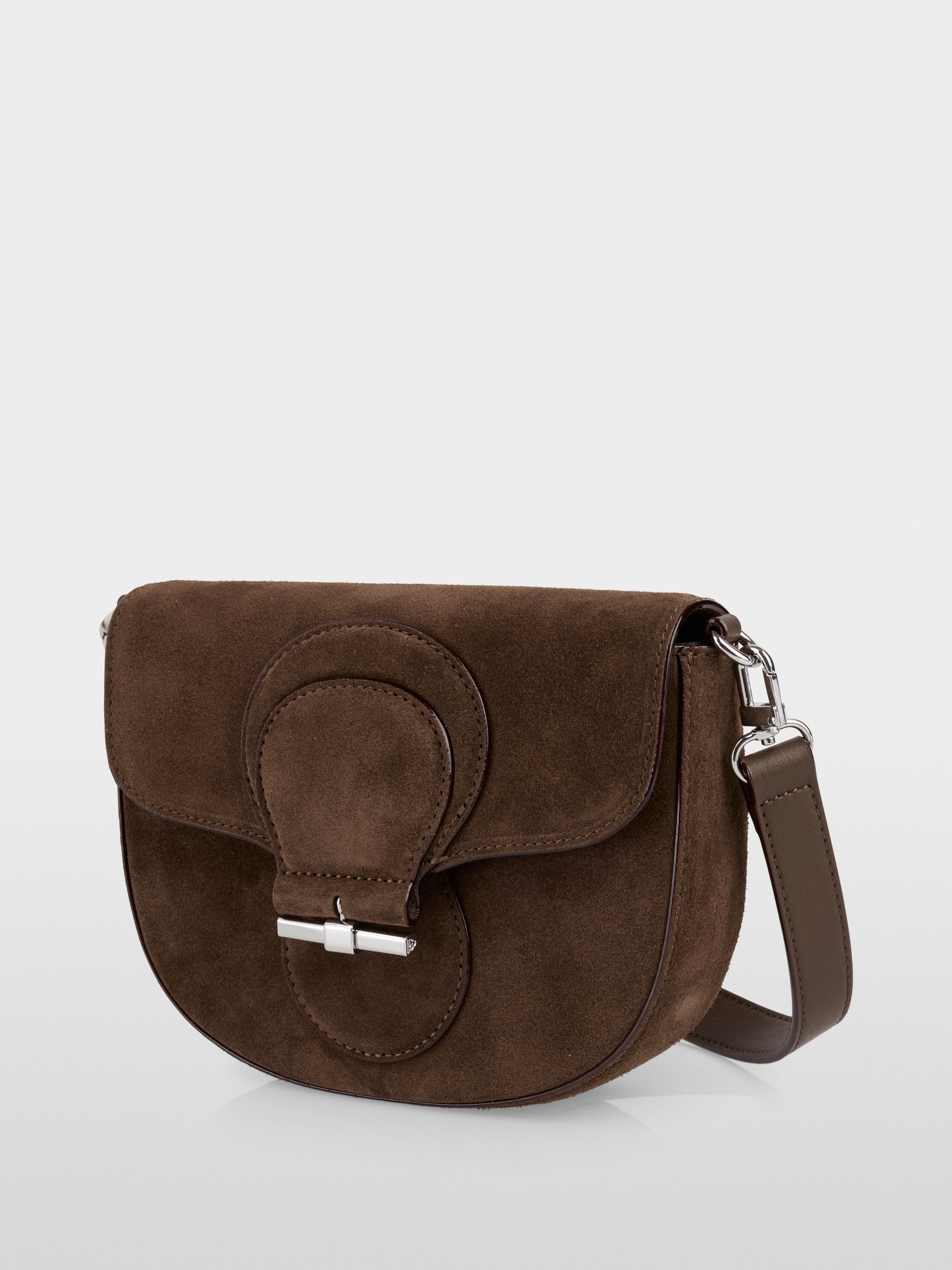 Schultertasche aus Veloursleder