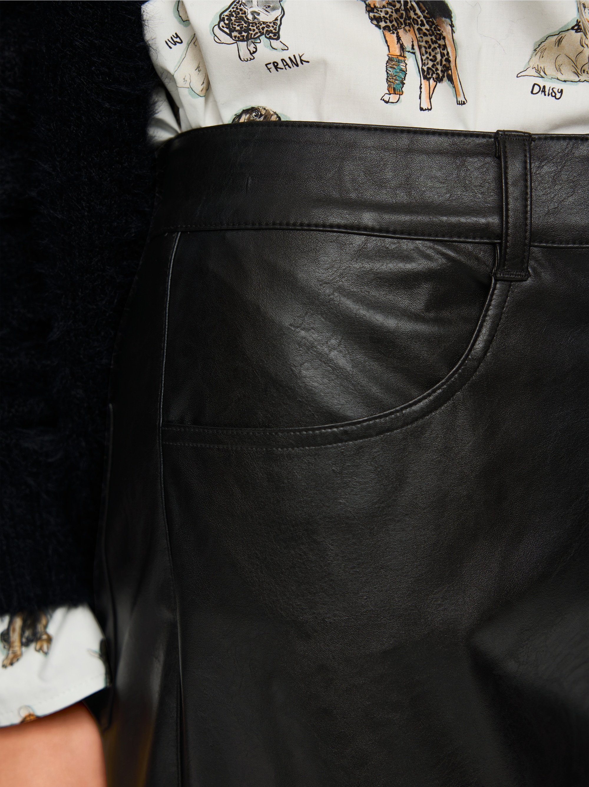 WARRI wide fit faux leather trousers