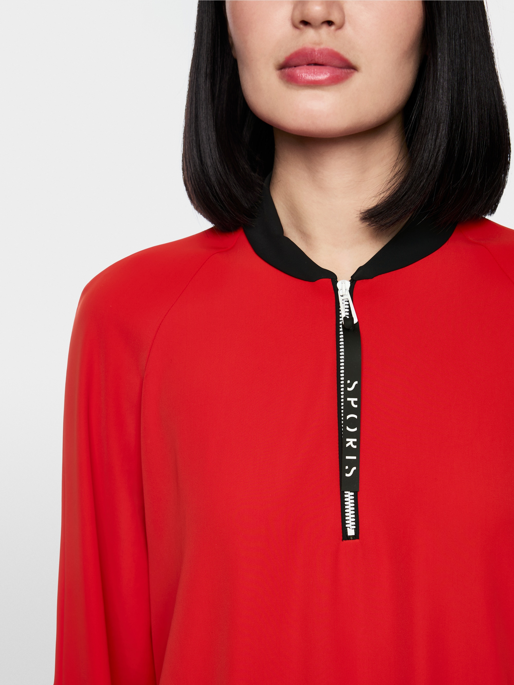 Kleid mit Zipper und Raffdetail