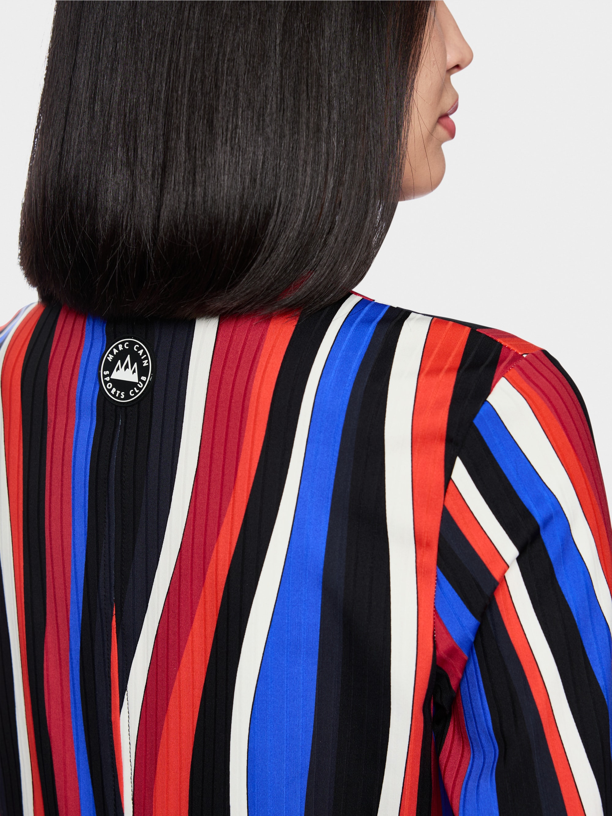 Robe midi à motif ondulé rétro