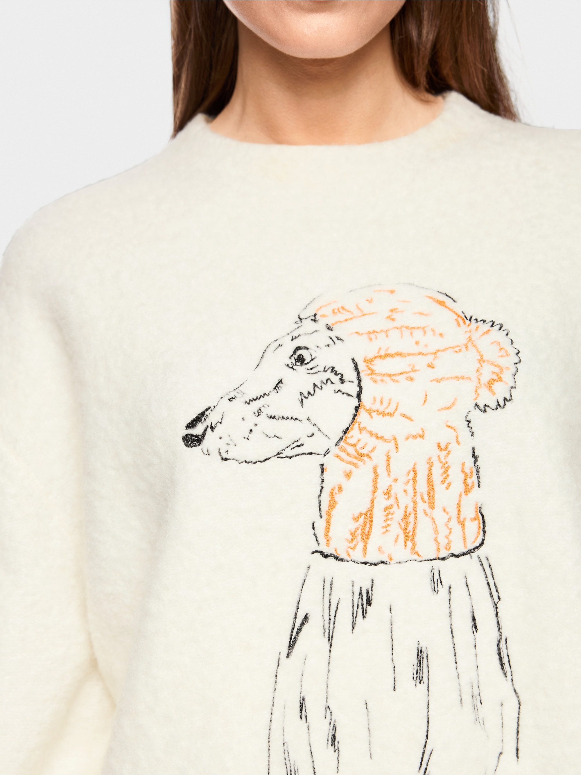 Warm knitted jumper with dog motif