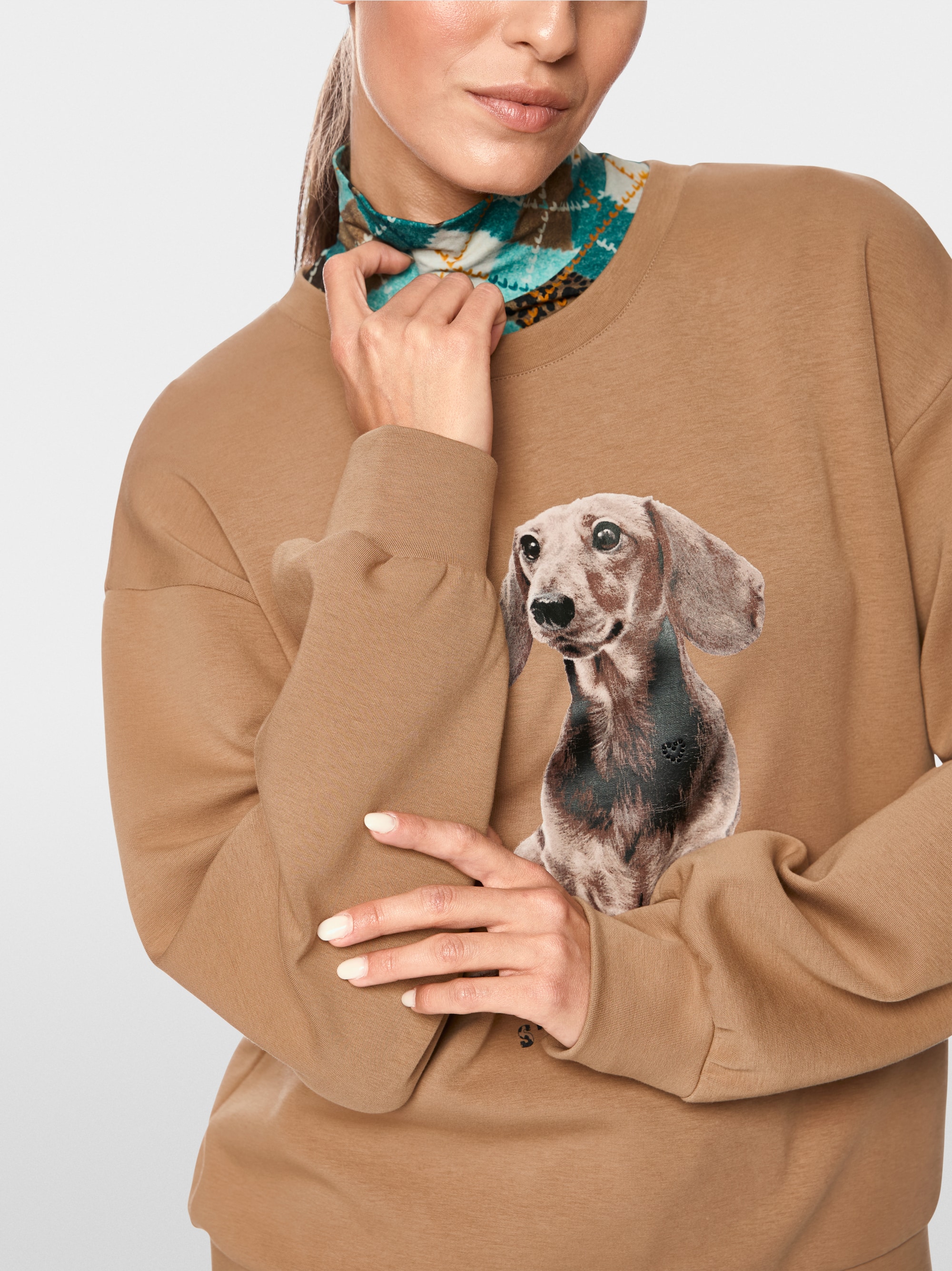 Sweatshirt met teckelprint