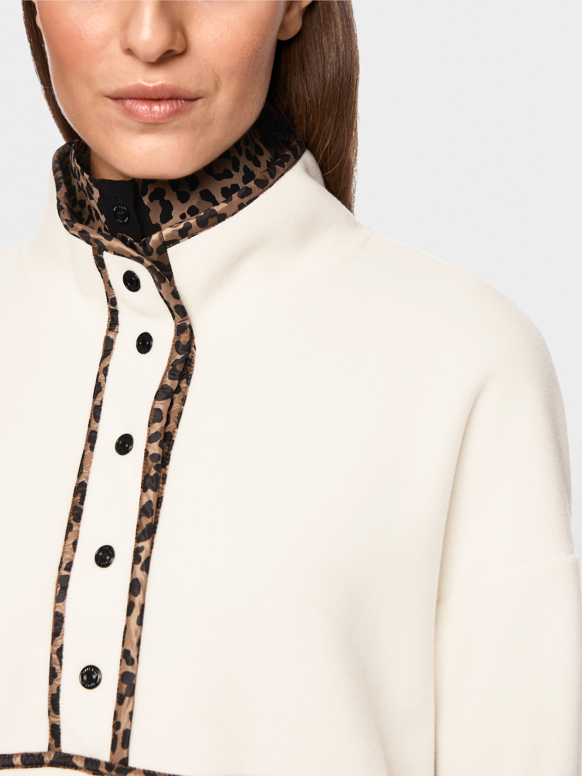 Fleece jumper with leo print details