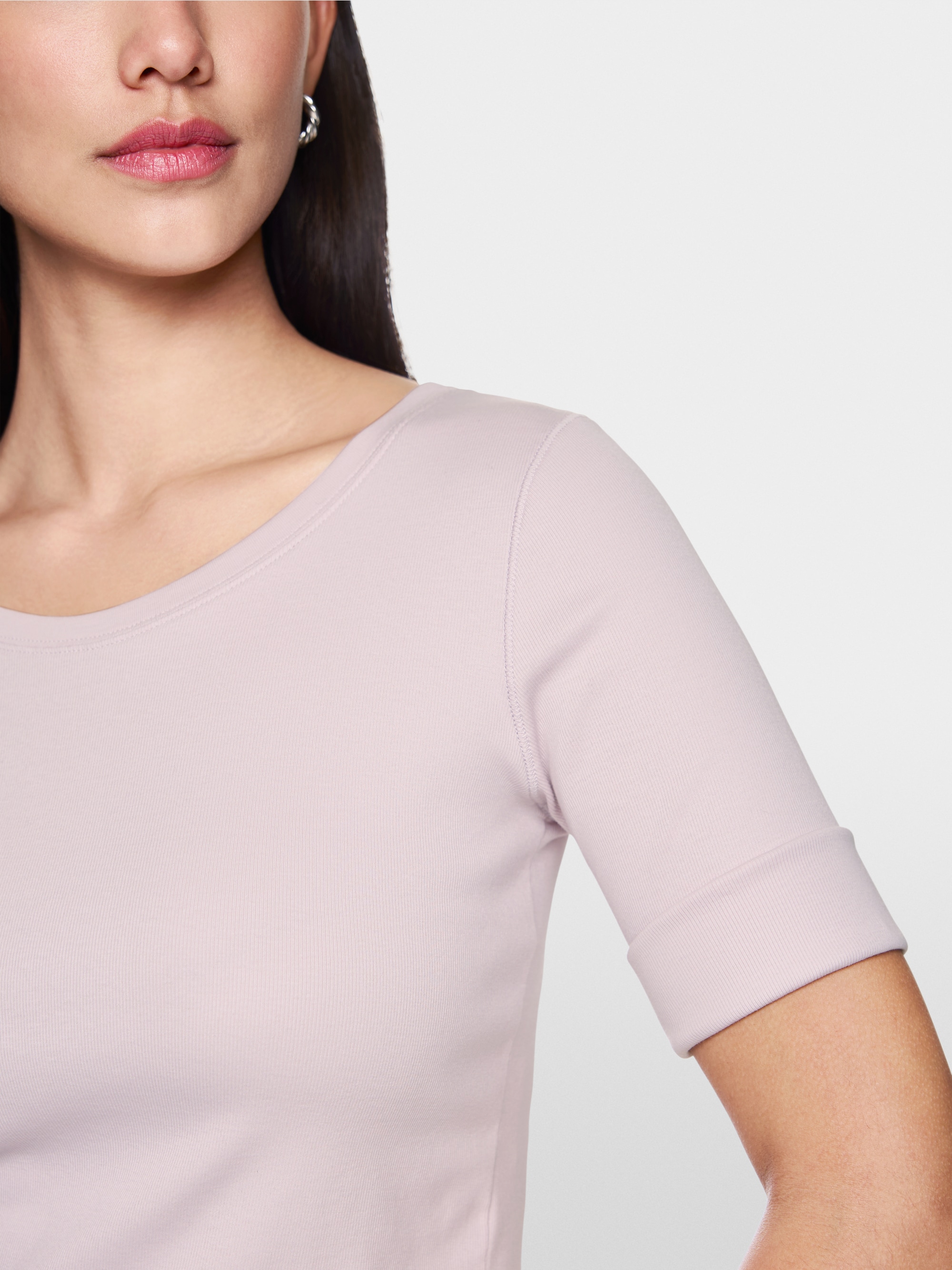 Basic-Shirt aus Baumwollstretch