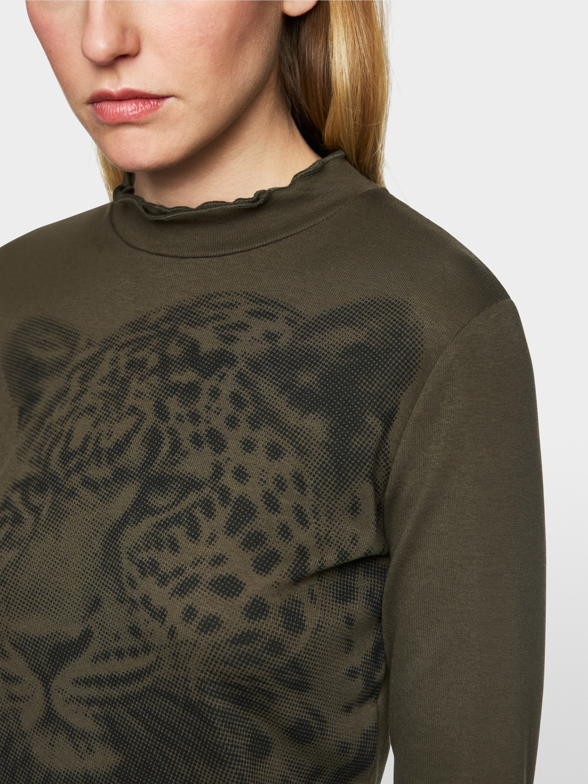 T-shirt en coton côtelé avec léopard