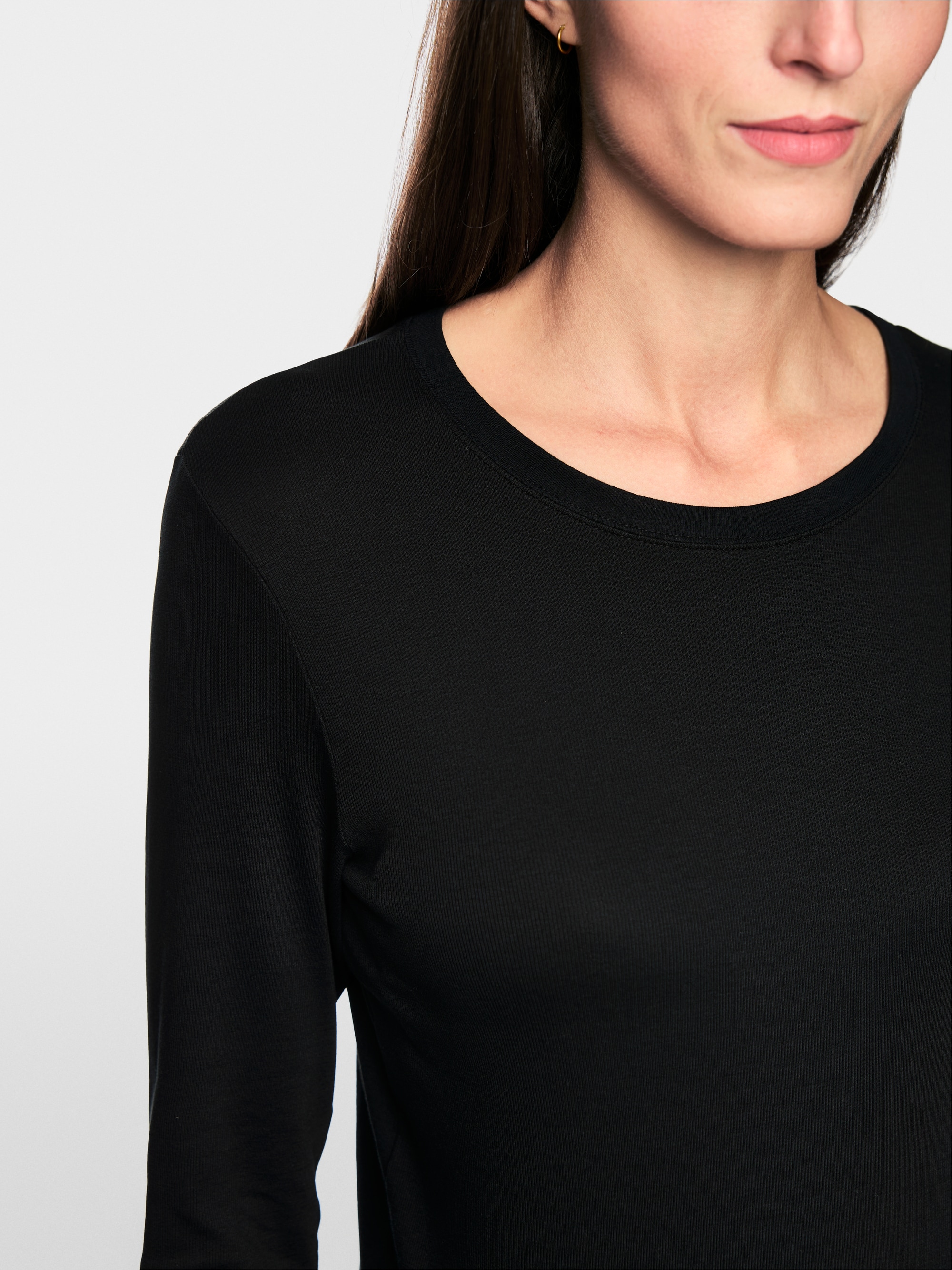 Klassisches Langarmshirt unifarben