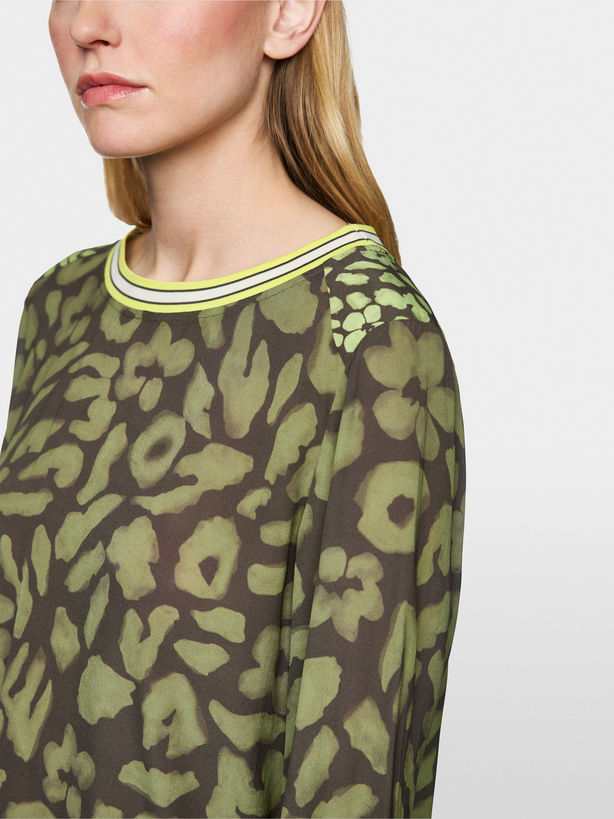 Slip-on blouse met luipaardprint