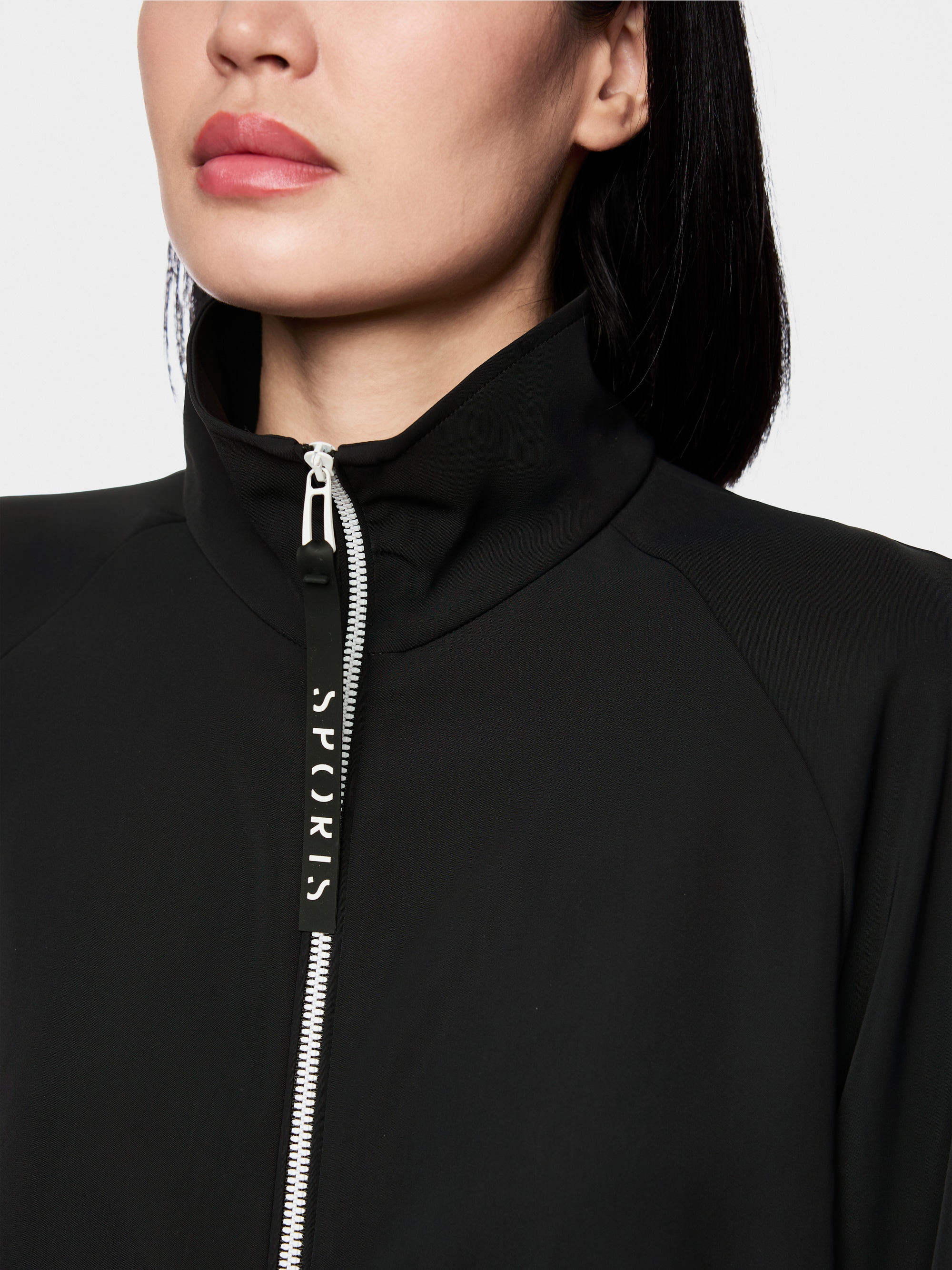 Blouse shirt with zip and drawstring