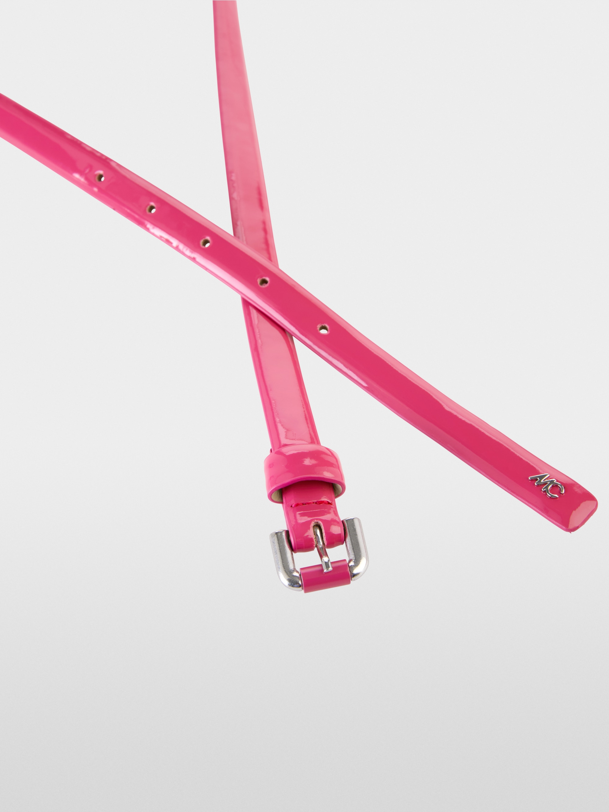 Narrow patent leather belt