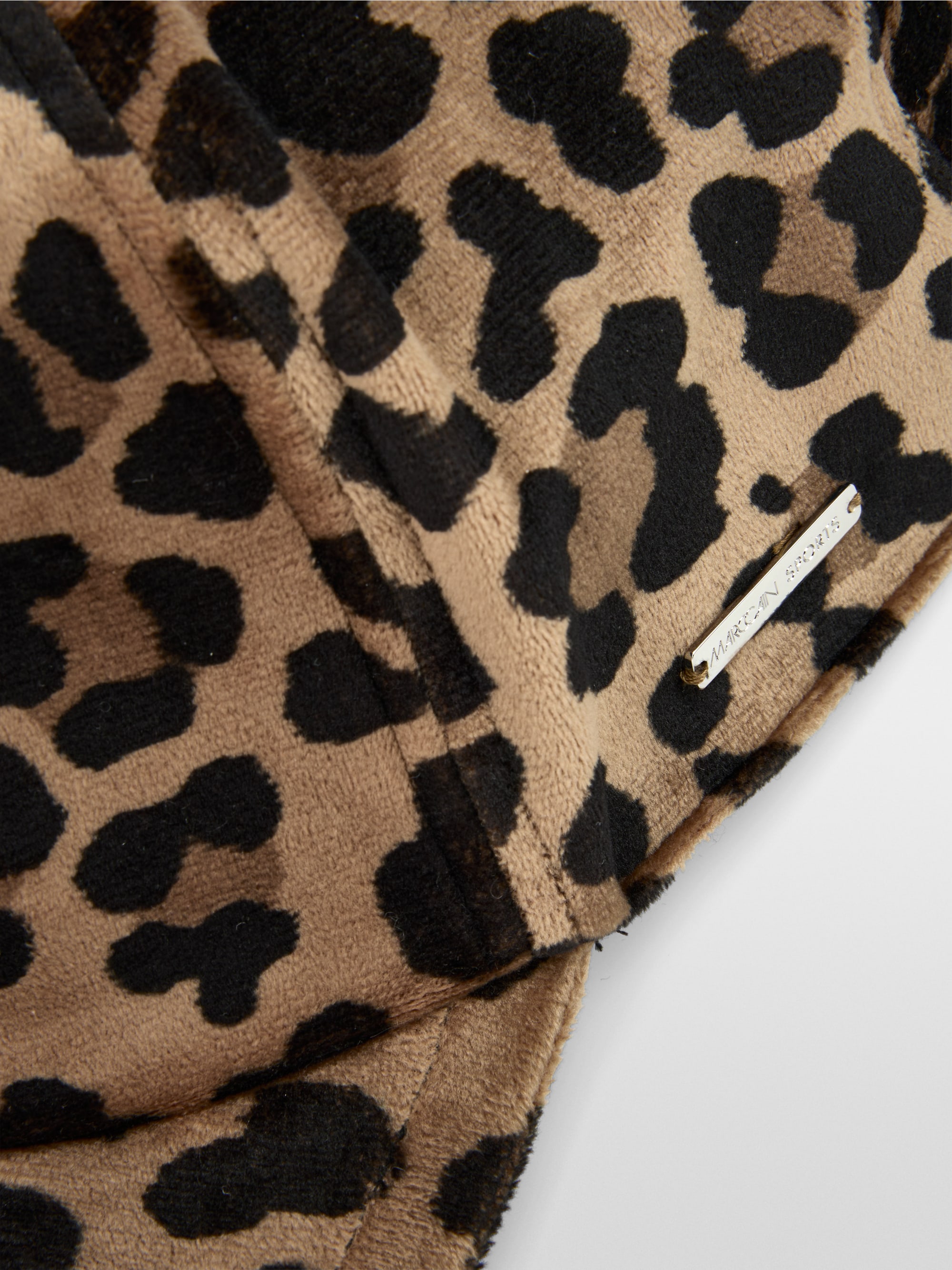 Leopard print cap with adjustable strap