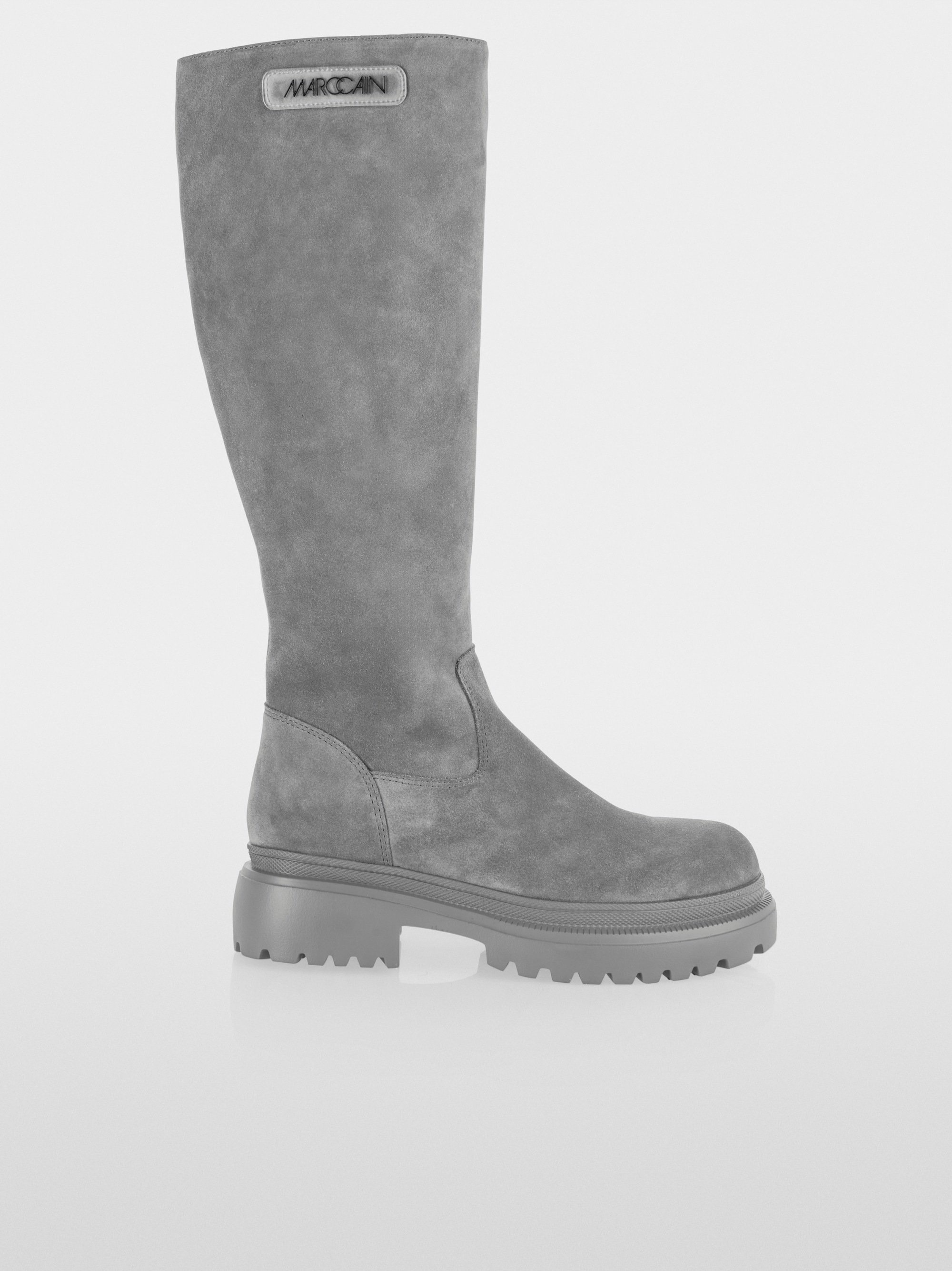 Hoher Stiefel aus Veloursleder