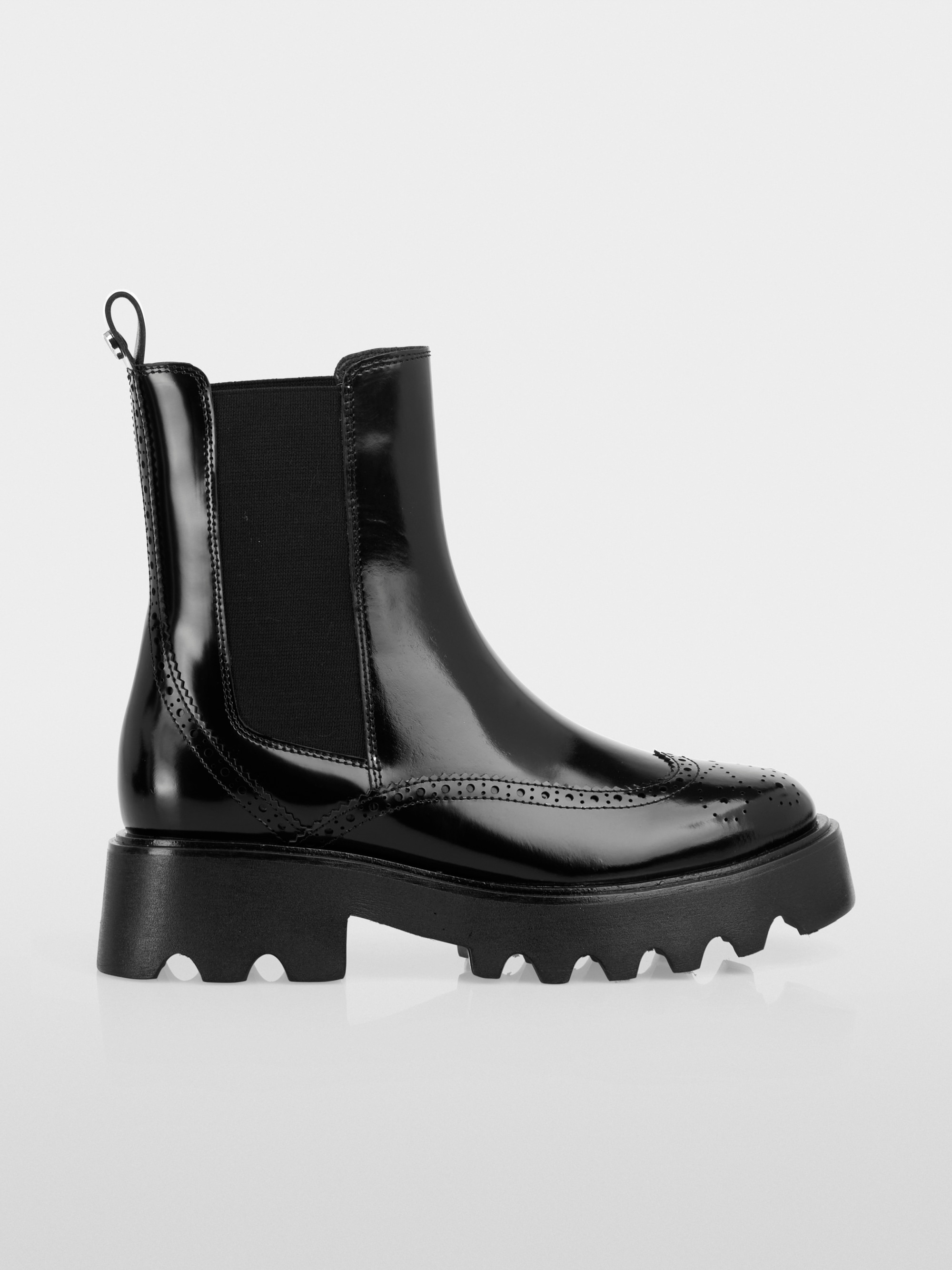Leather platform ankle boots