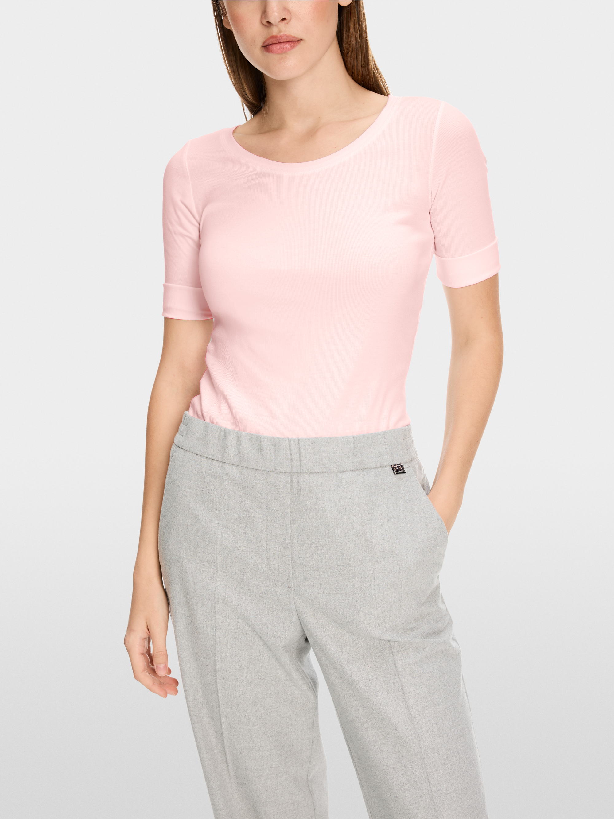 Slim-fit T-shirt with 3/4 sleeves
