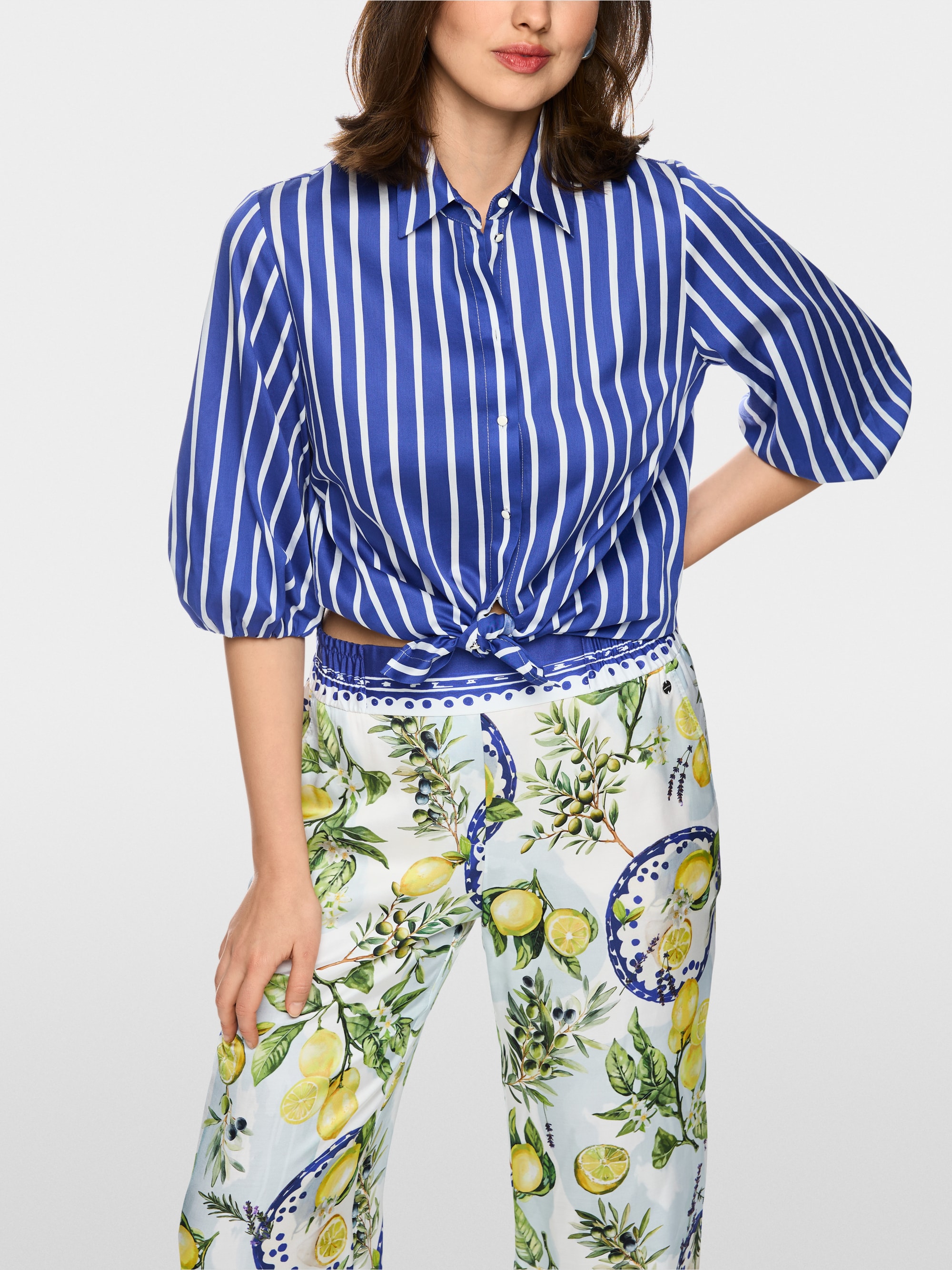 Striped cotton shirt blouse