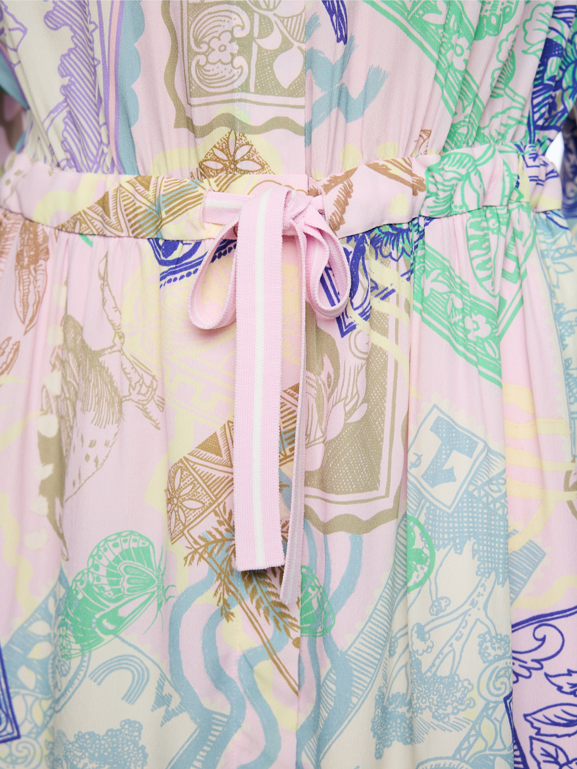 Midi dress with stamp print