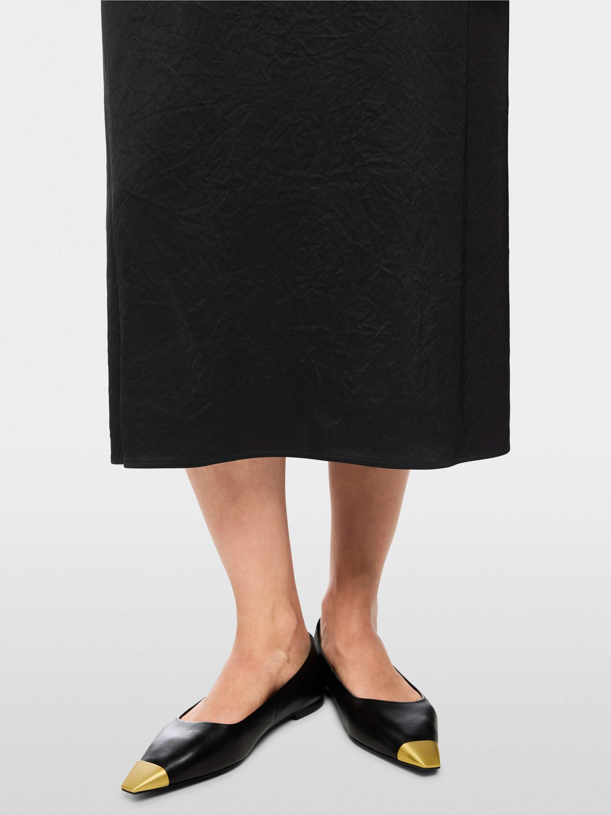 Mid-length satin strap dress