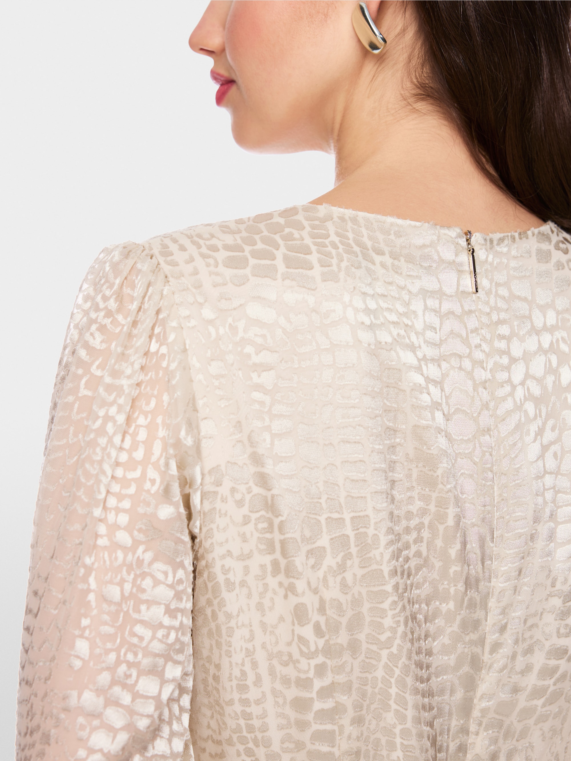 Devoré satin dress with leopard print