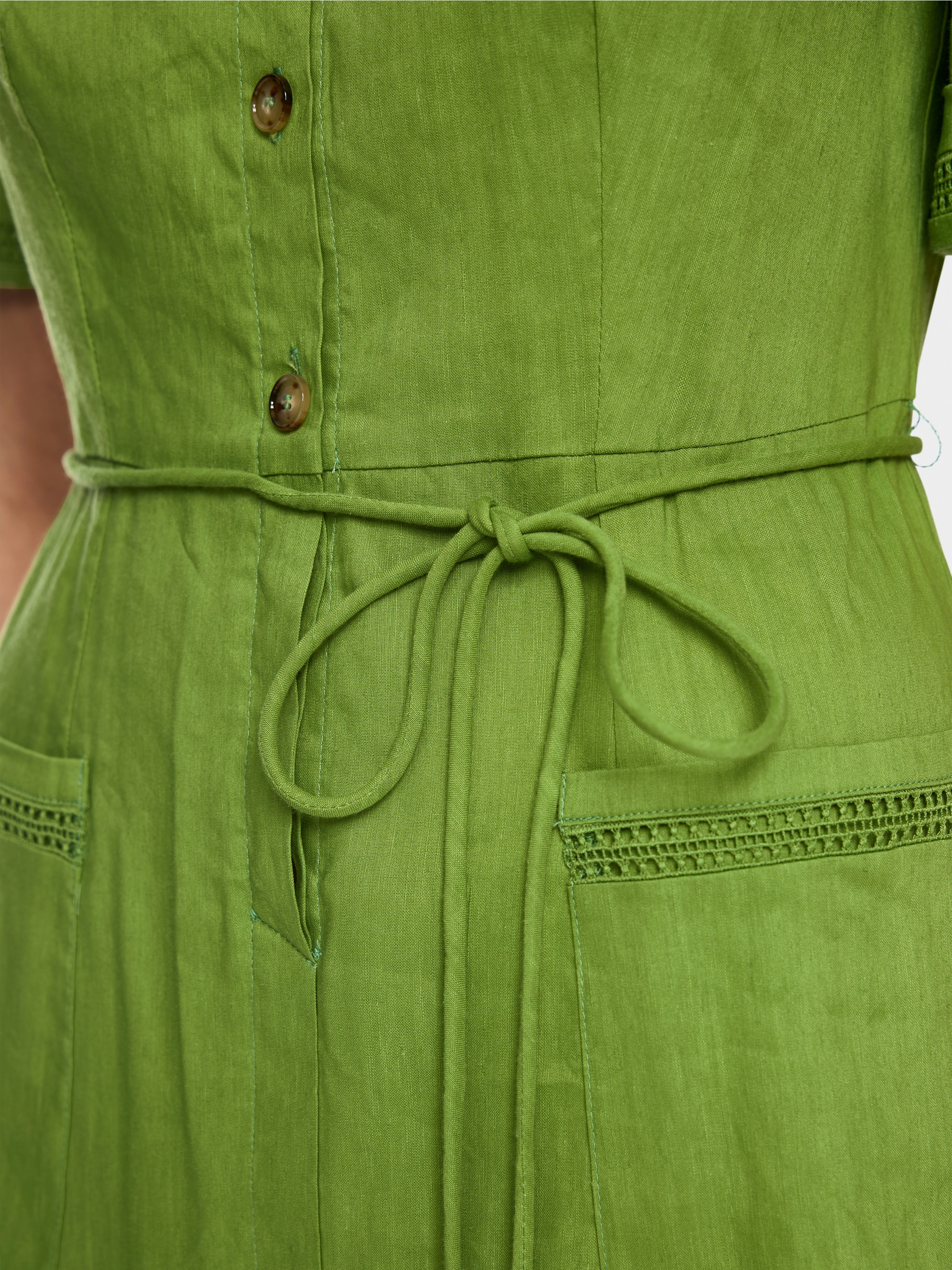 Linen blend mini dress