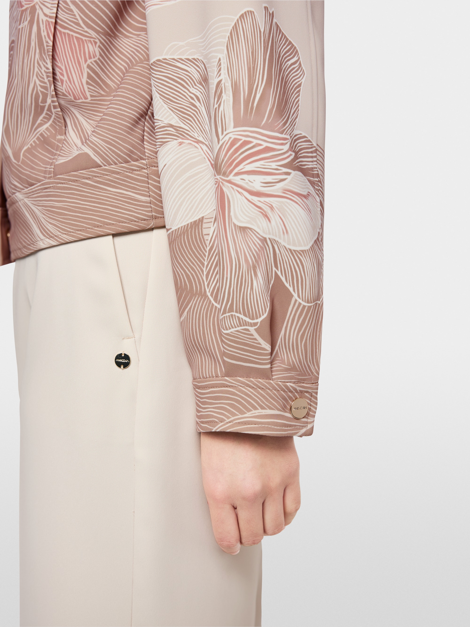 Jacket with print and shirt collar