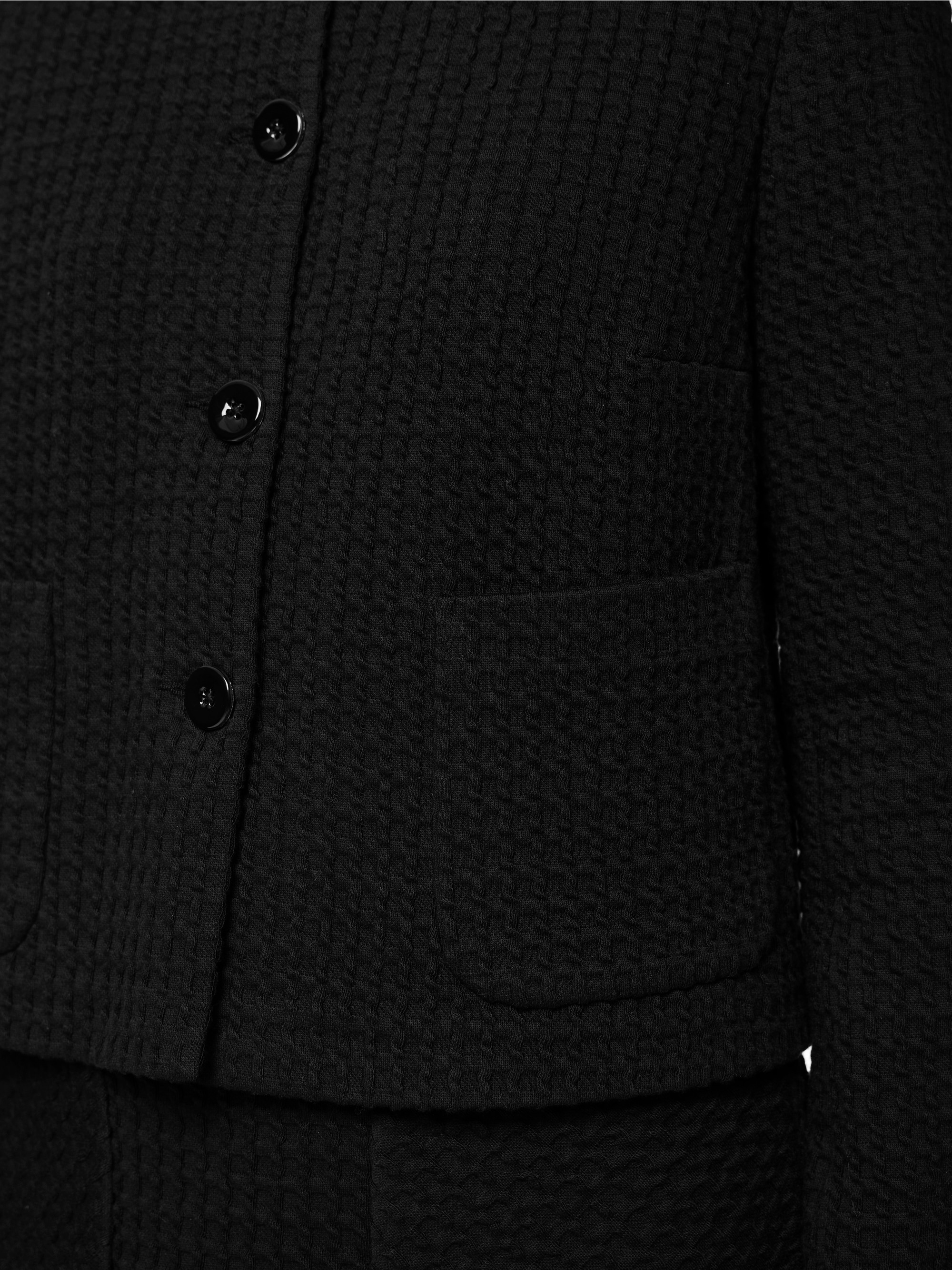 Waffle piqué jacket with pockets