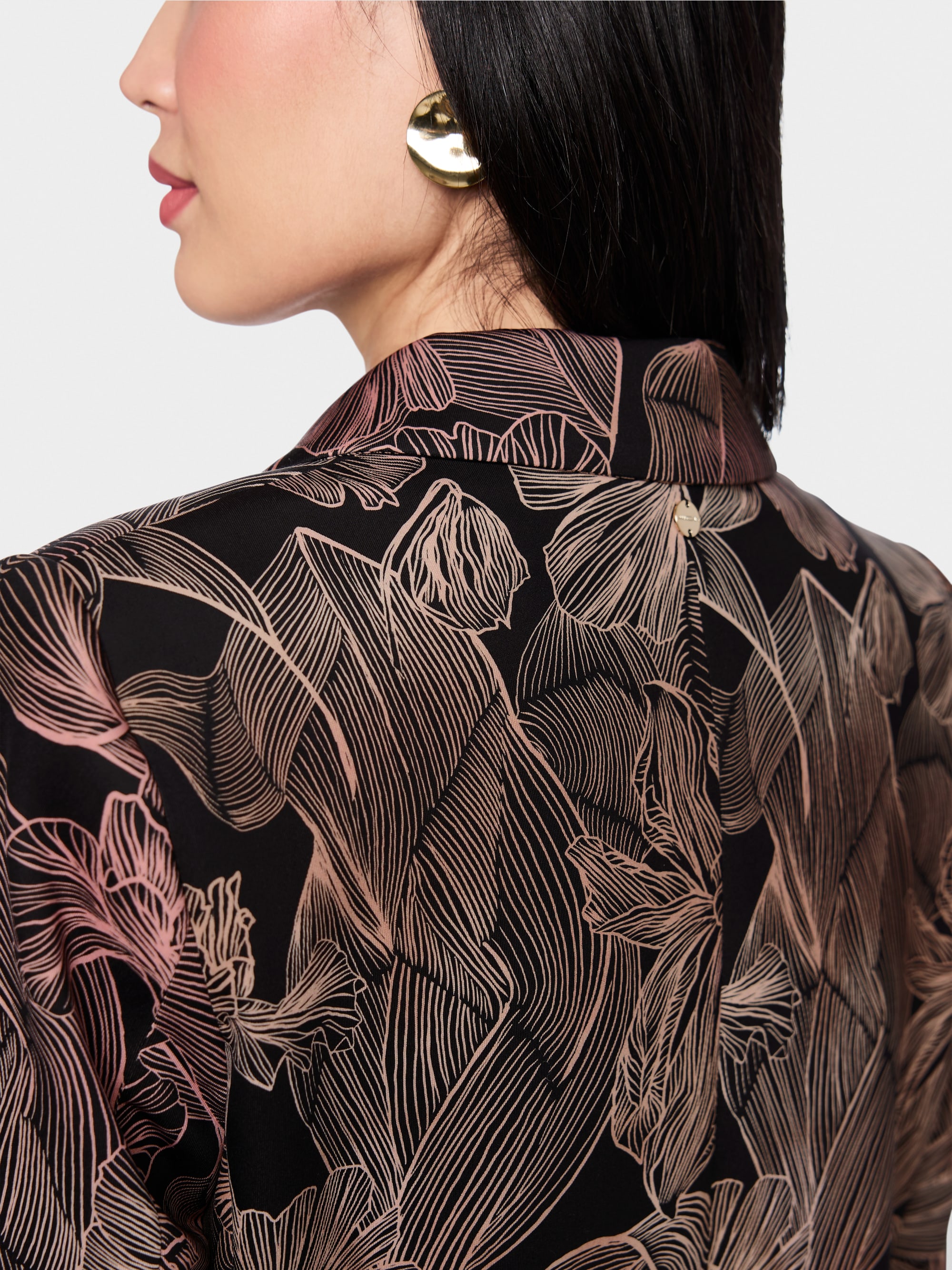 Blazer with floral print in scuba jersey