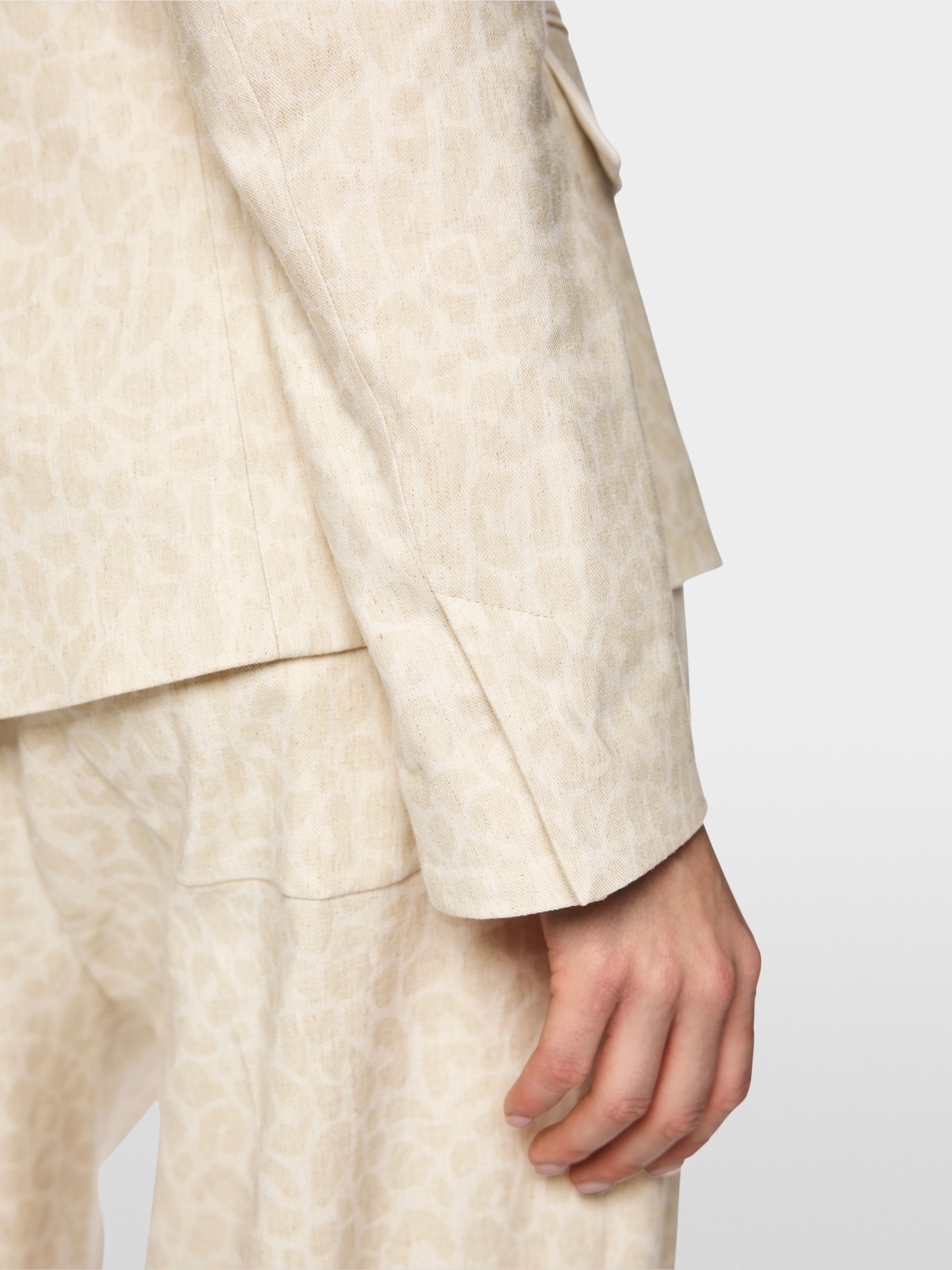 Blazer with subtle leopard print