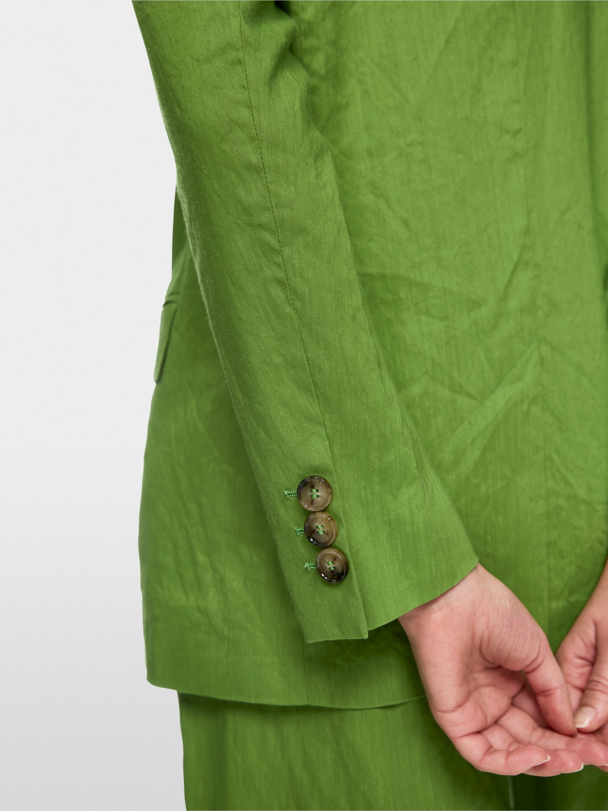 Long blazer with shoulder pads