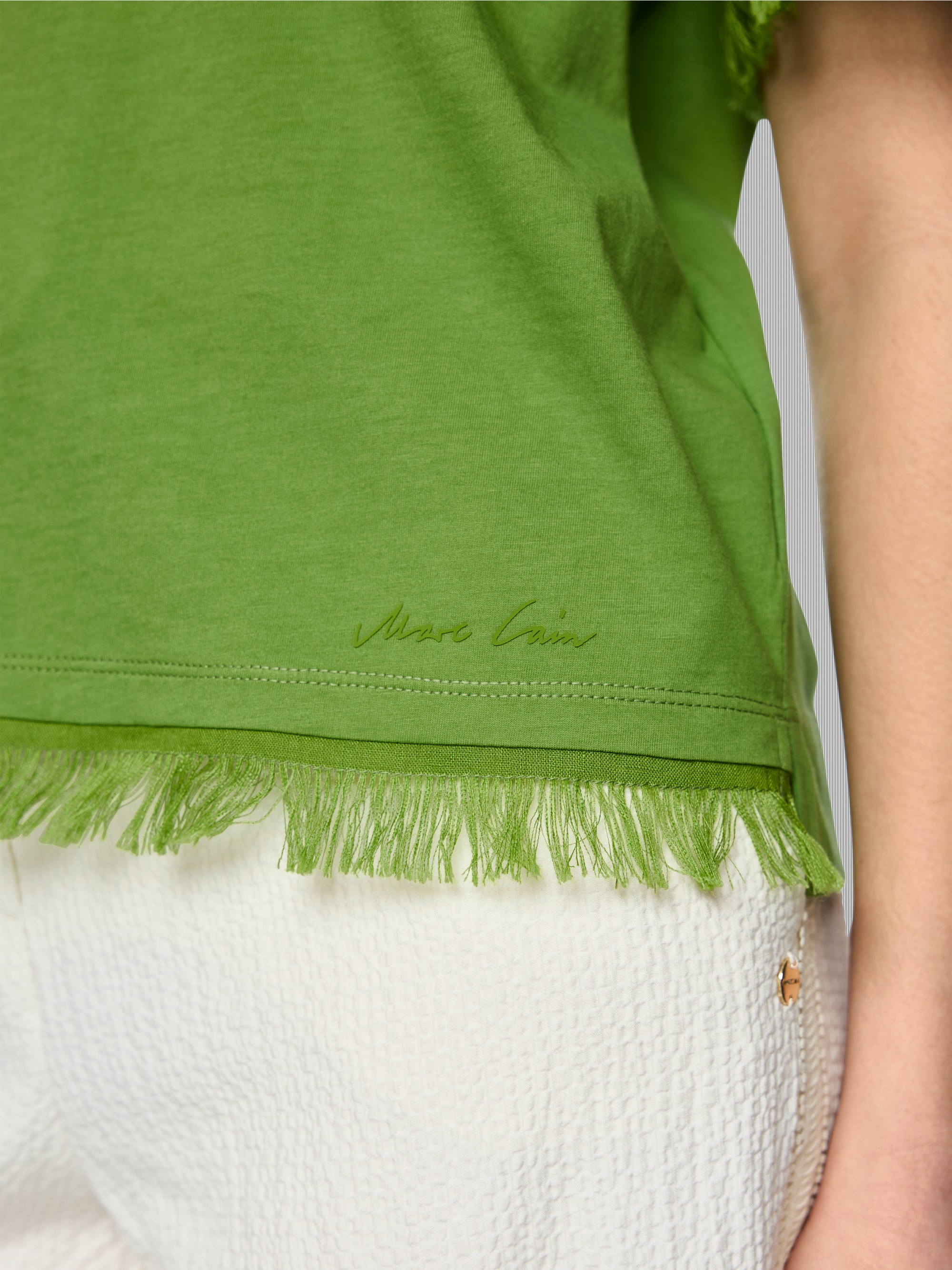 Cotton shirt with fringe