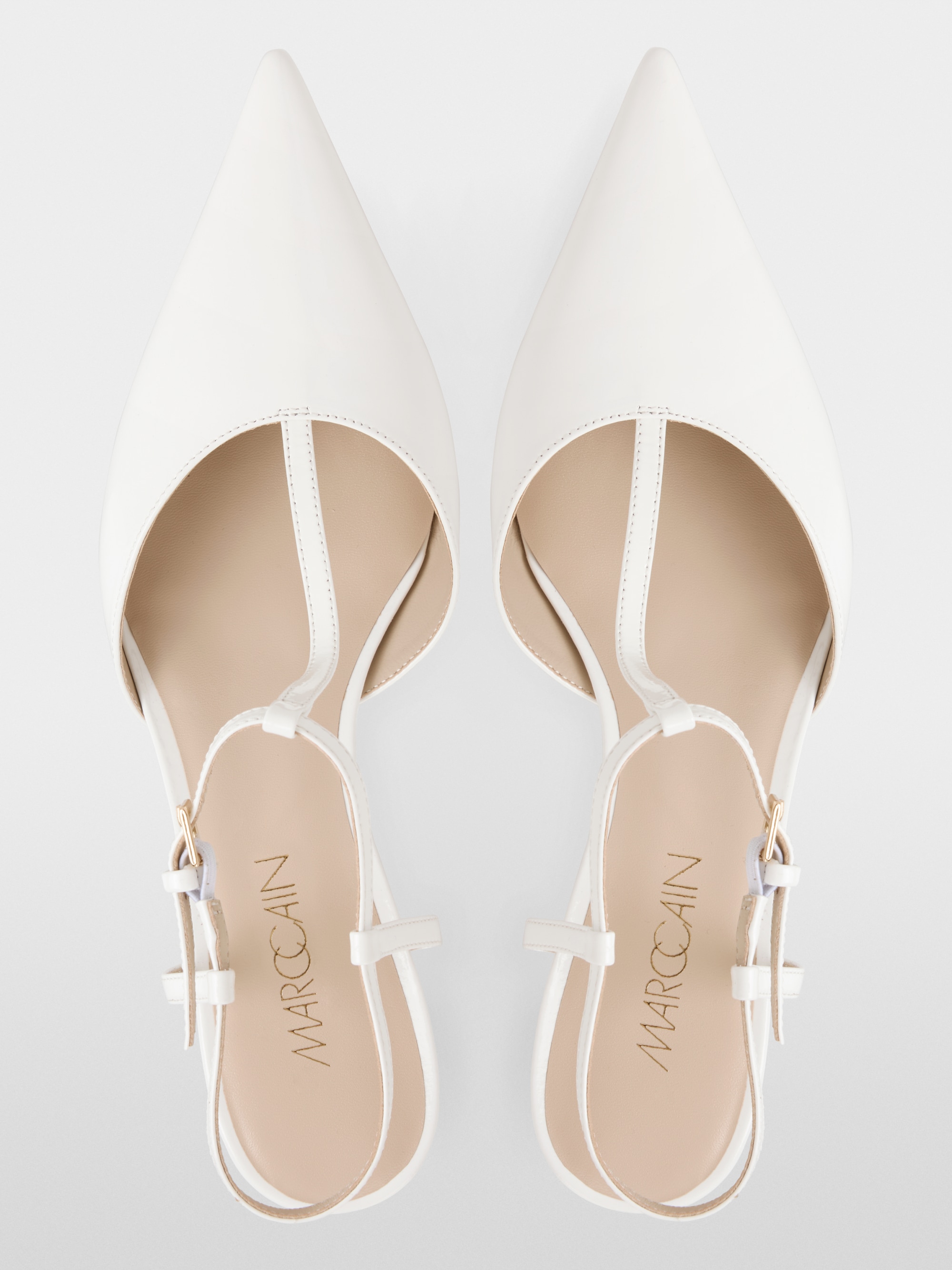 Escarpins à lanières en cuir verni