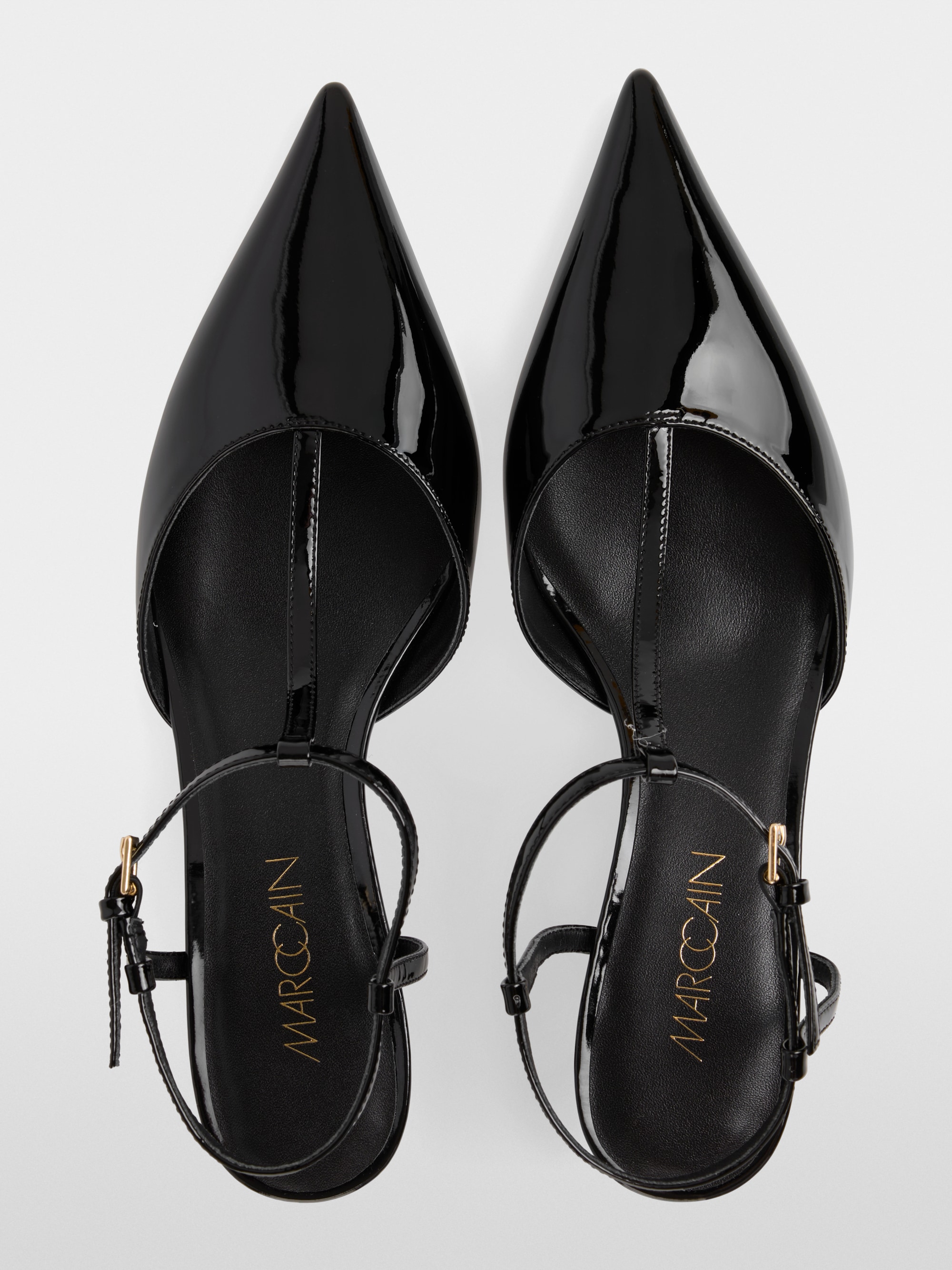 Escarpins à lanières en cuir verni