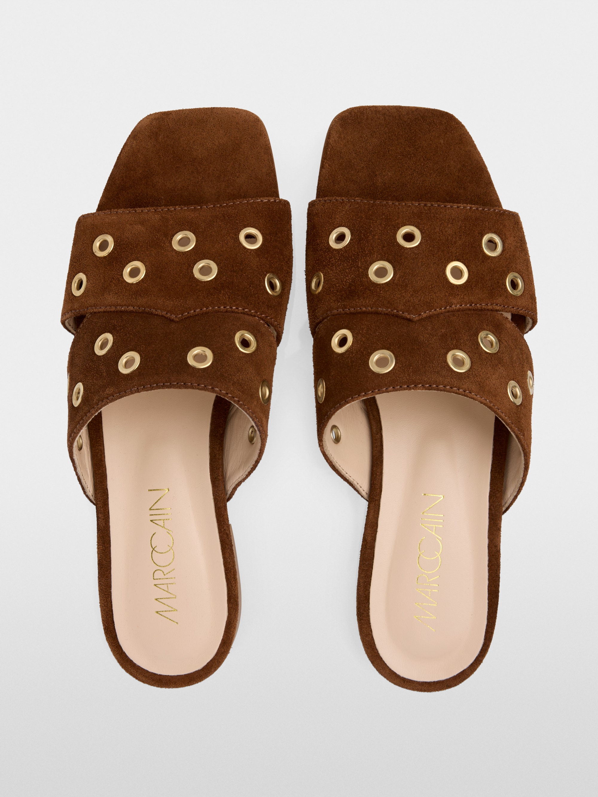 Suede cross-strap sandals
