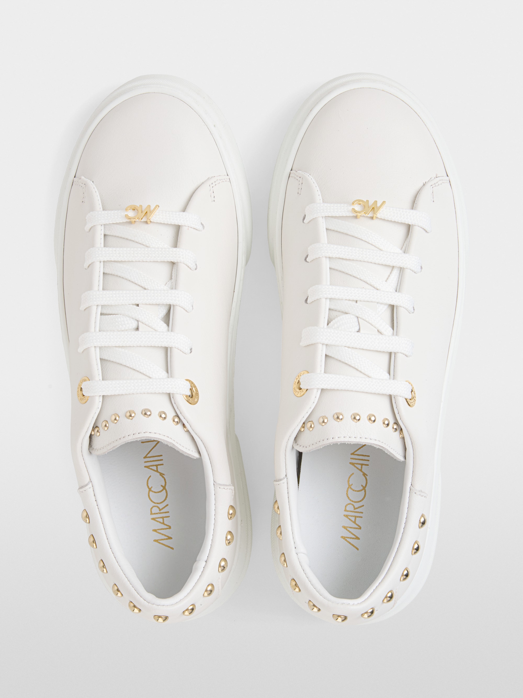 Leather trainers with stud details