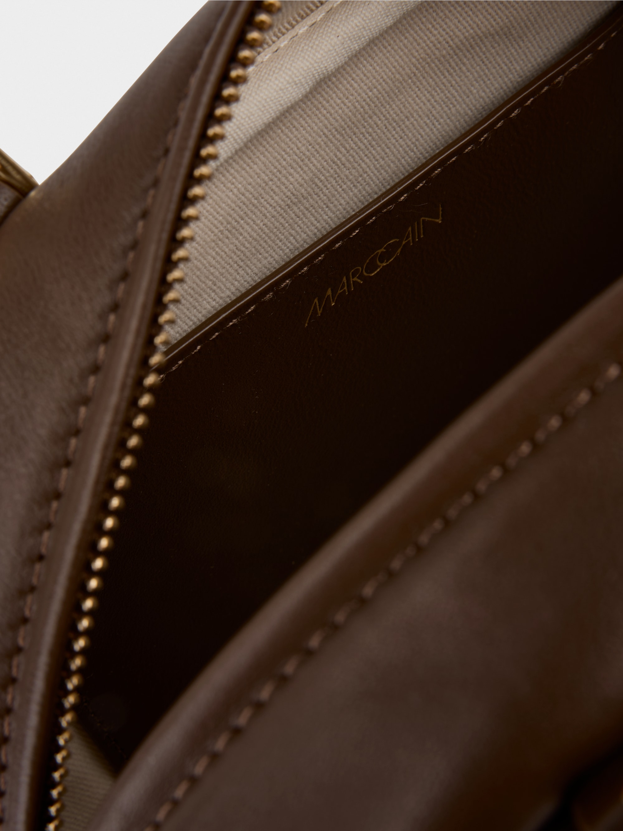 Mini leather bowling bag