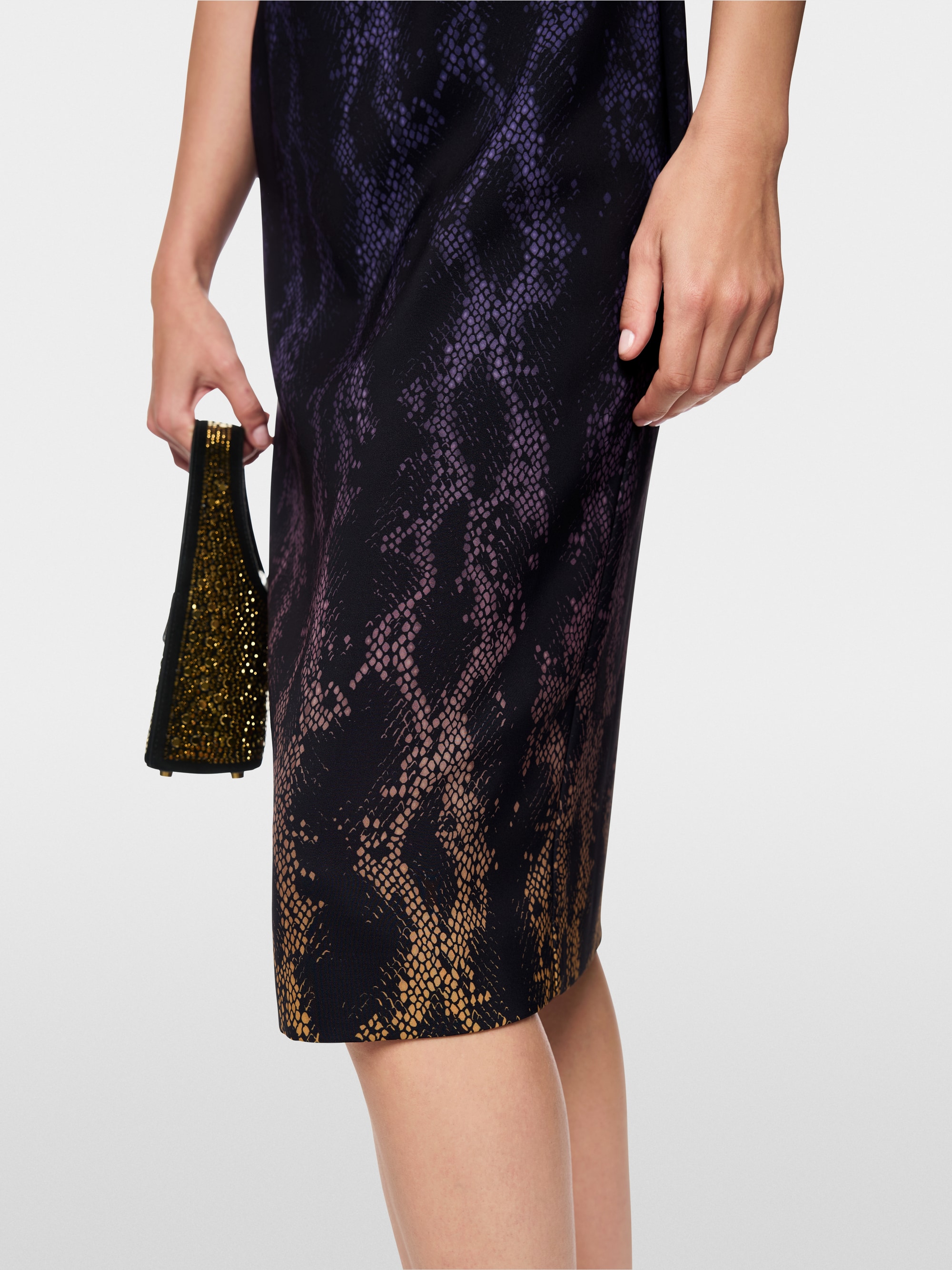 Sheath dress with snake print