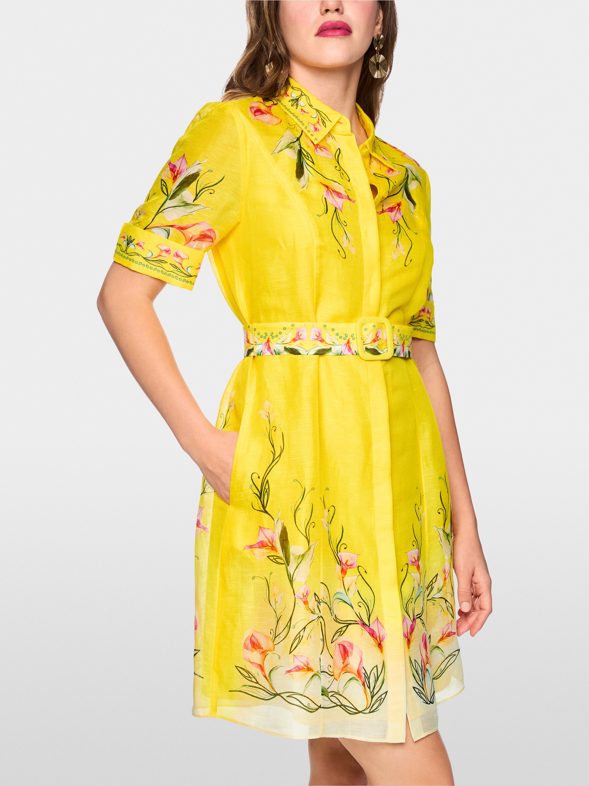 Linen-silk blend mini dress