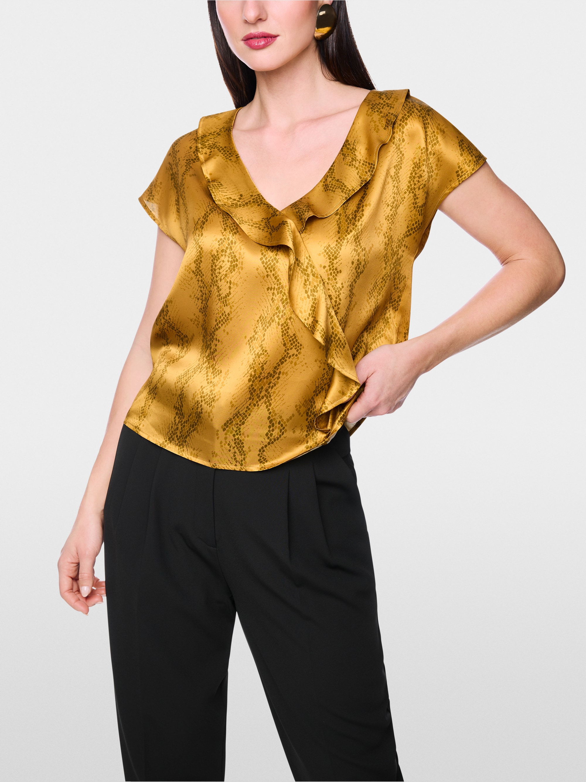 Top en soie à imprimé serpent