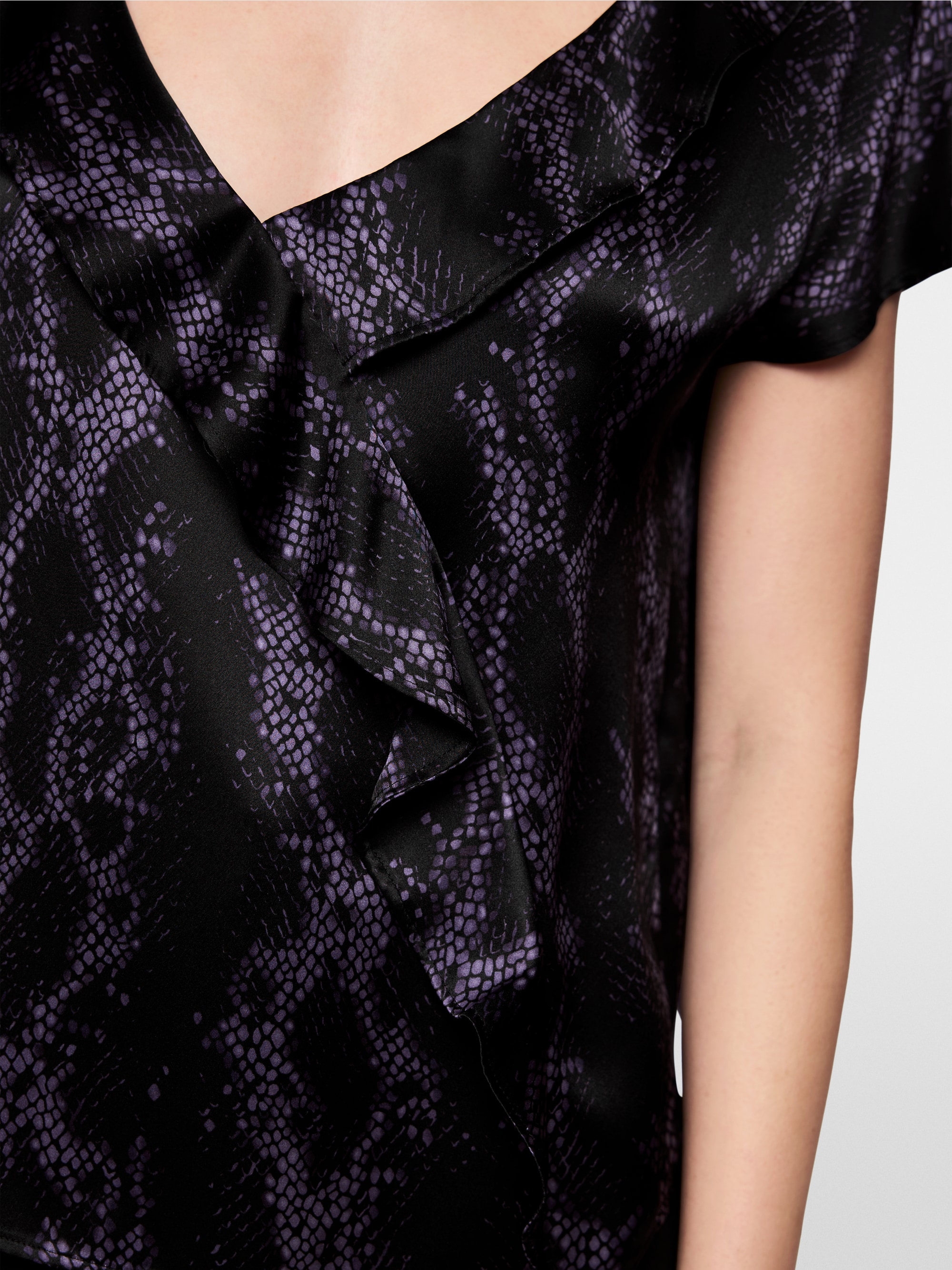 Zijden top met slangenprint